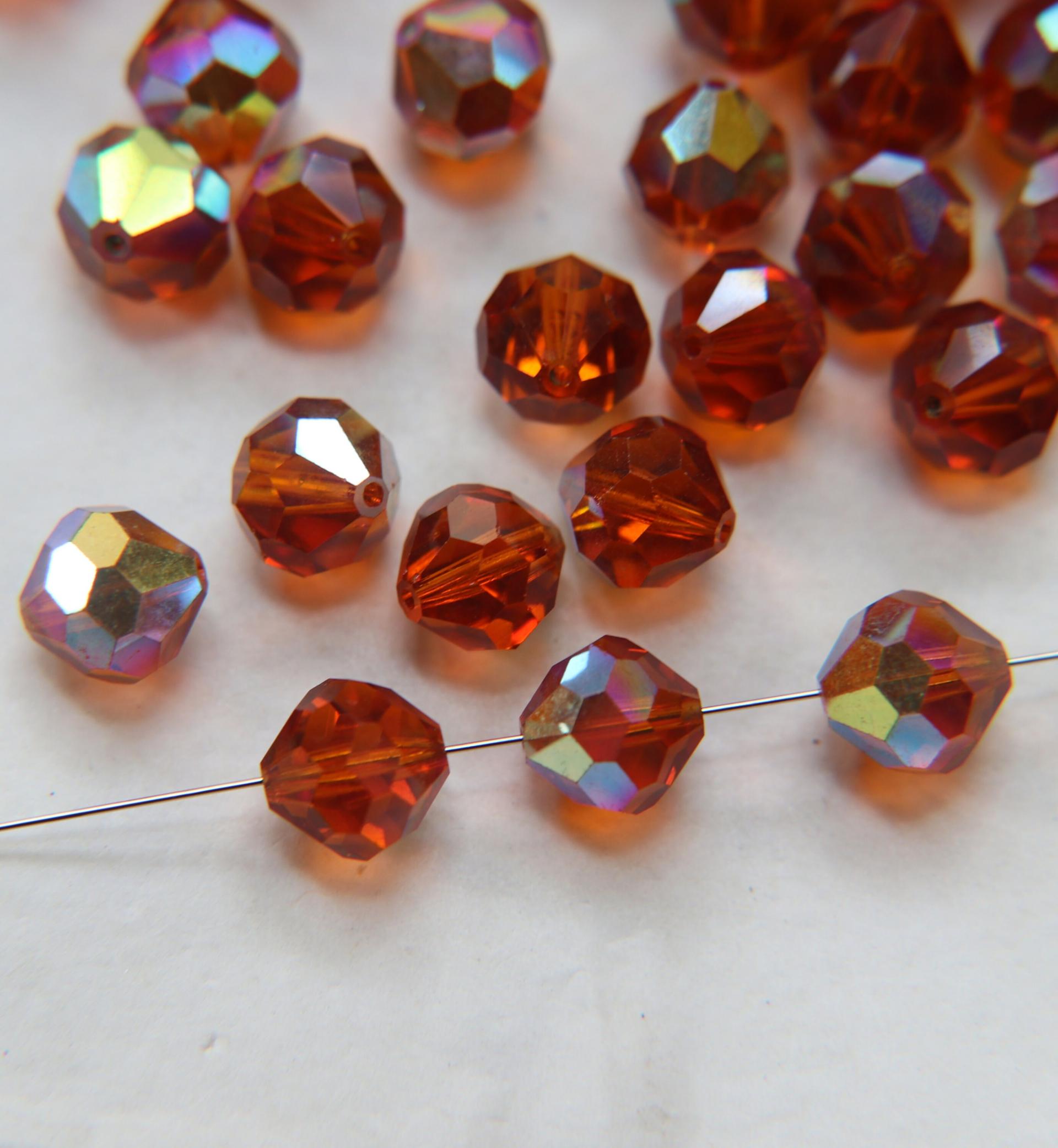 10mm Vintage Swarovski crystal beads, Topaz AB Vintage faceted article 5309, 2/6/12/36/72/144 Pieces Vintage findings