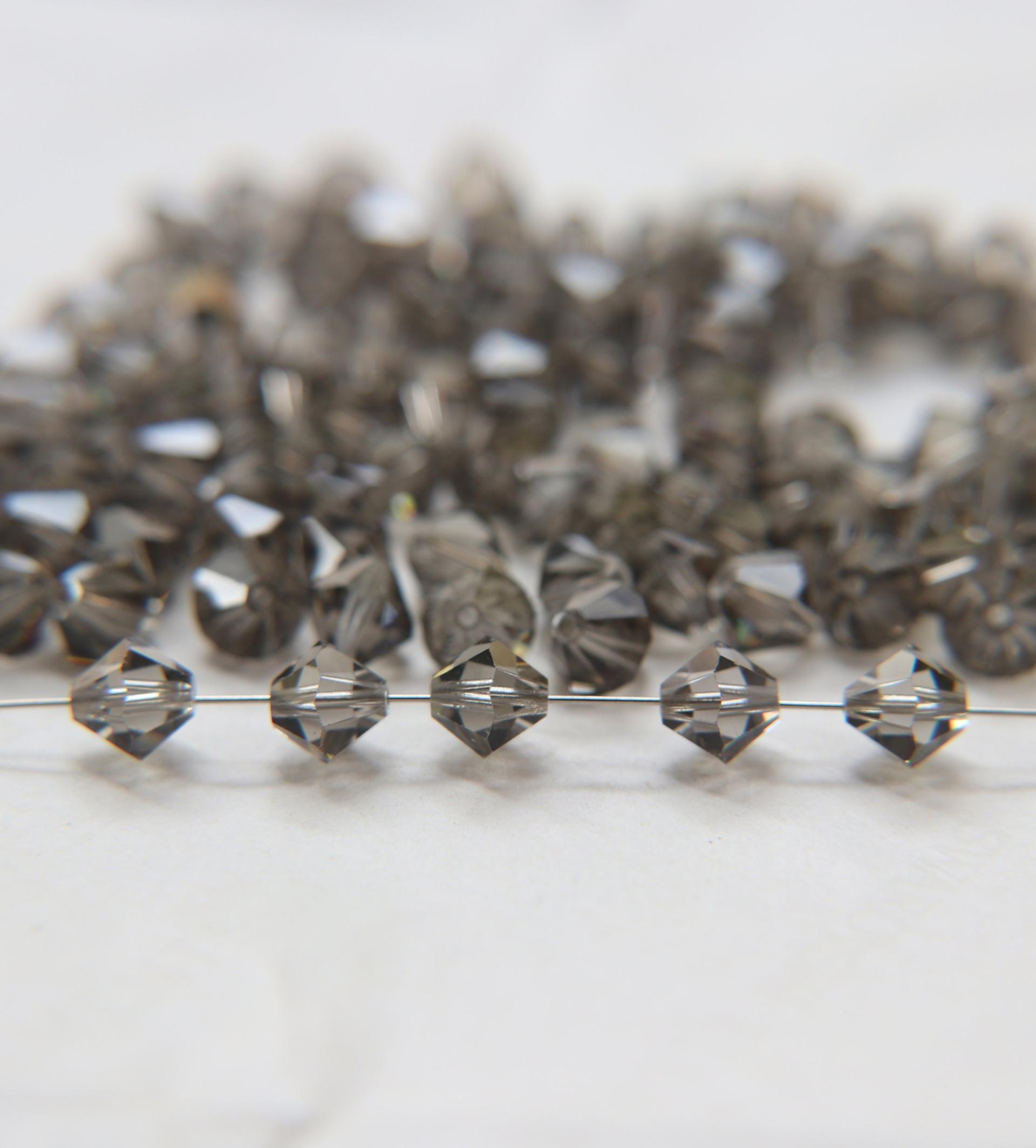 5mm Black Diamond Bicone beads Cuts 12/36/72/144/432/720 Pieces (215) Premium Materials