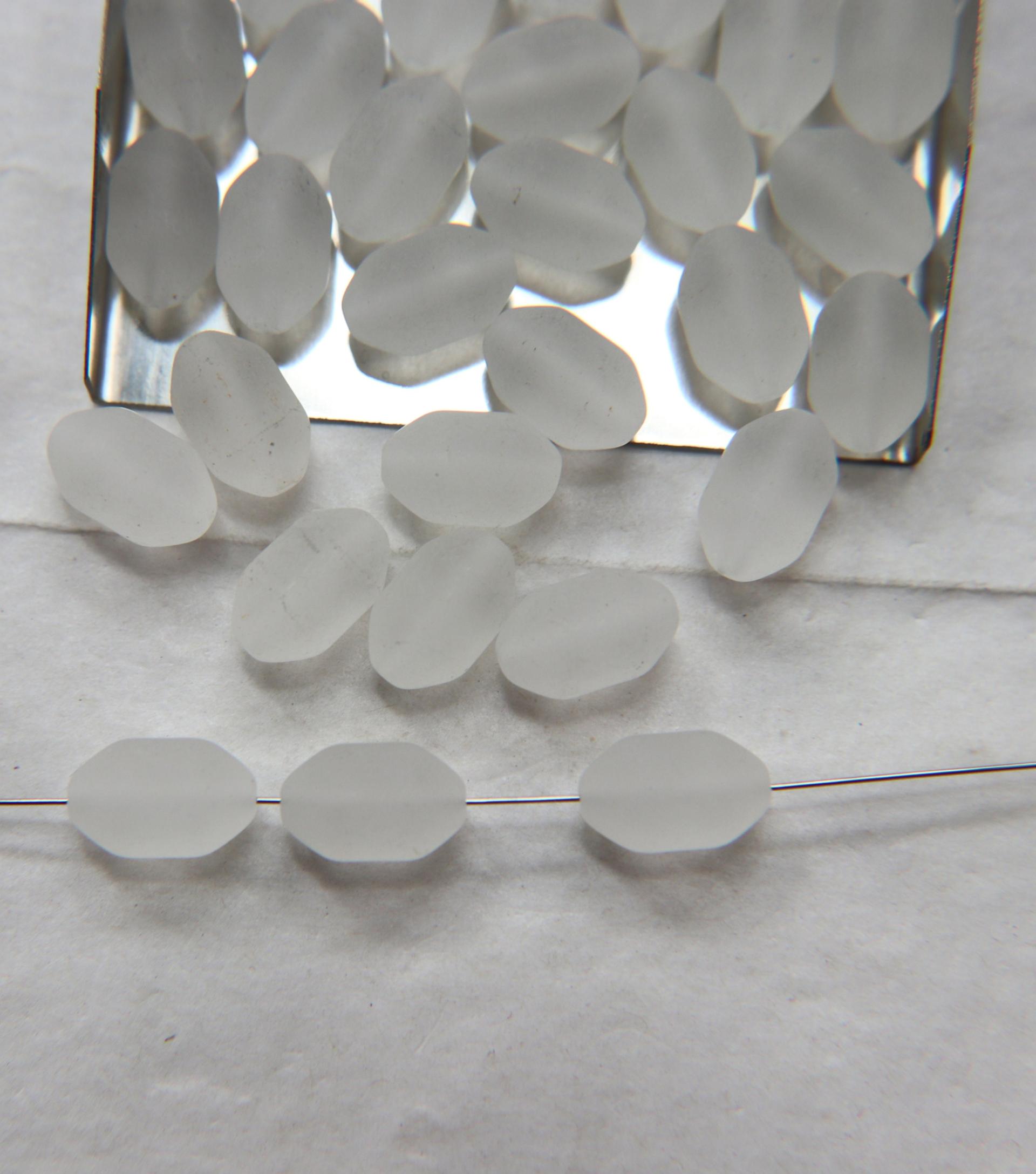Vintage Swarovski 13X8 mm MATT Crystal Swarovski Elements 6/12/36 Pieces, vintage findings