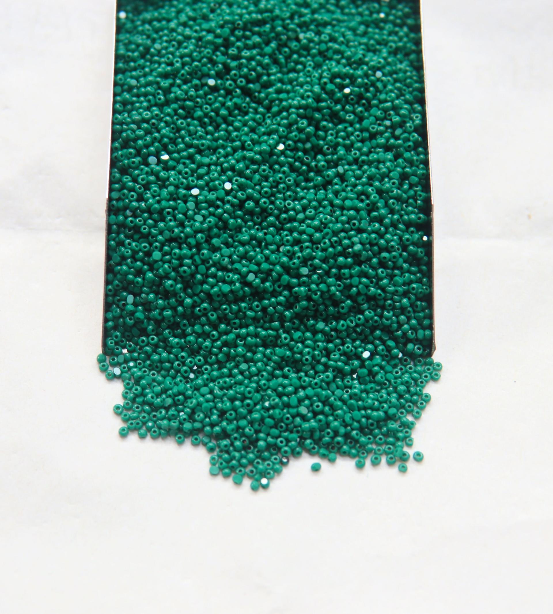 13/0 Charlotte Cut Beads Opaque Dark Leaf Green 5/10/20/50/250/500 Grams craft supplies, jewelry making, embroidery materials, vintage beads