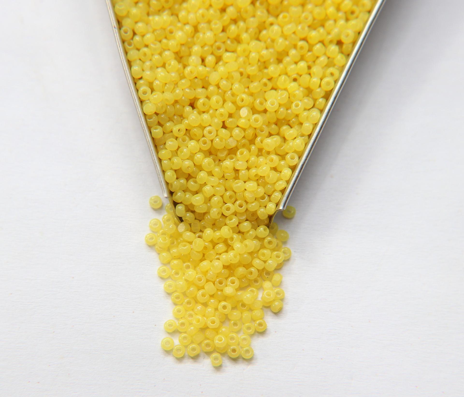 11/0 Charlotte True Cut Beads Yellow Opal 10/20/50/250/500 Grams Premium Seed beads, native supply