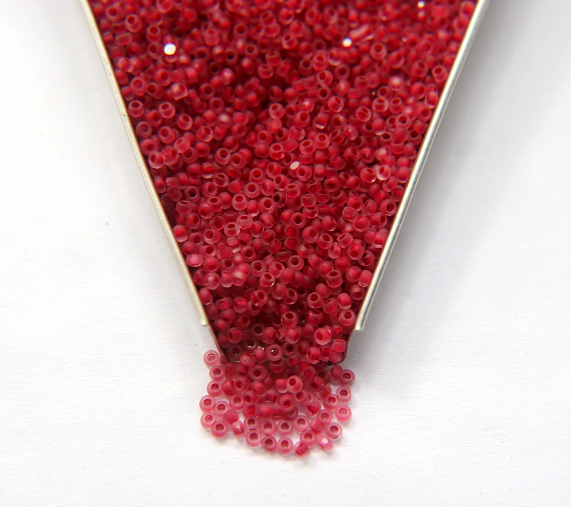 11/0 Charlotte Cut Beads Crystal Matt Ruby Lined 10/20/50/250/500 Grams embroidery materials, jewelry making, vintage beads, rare finding