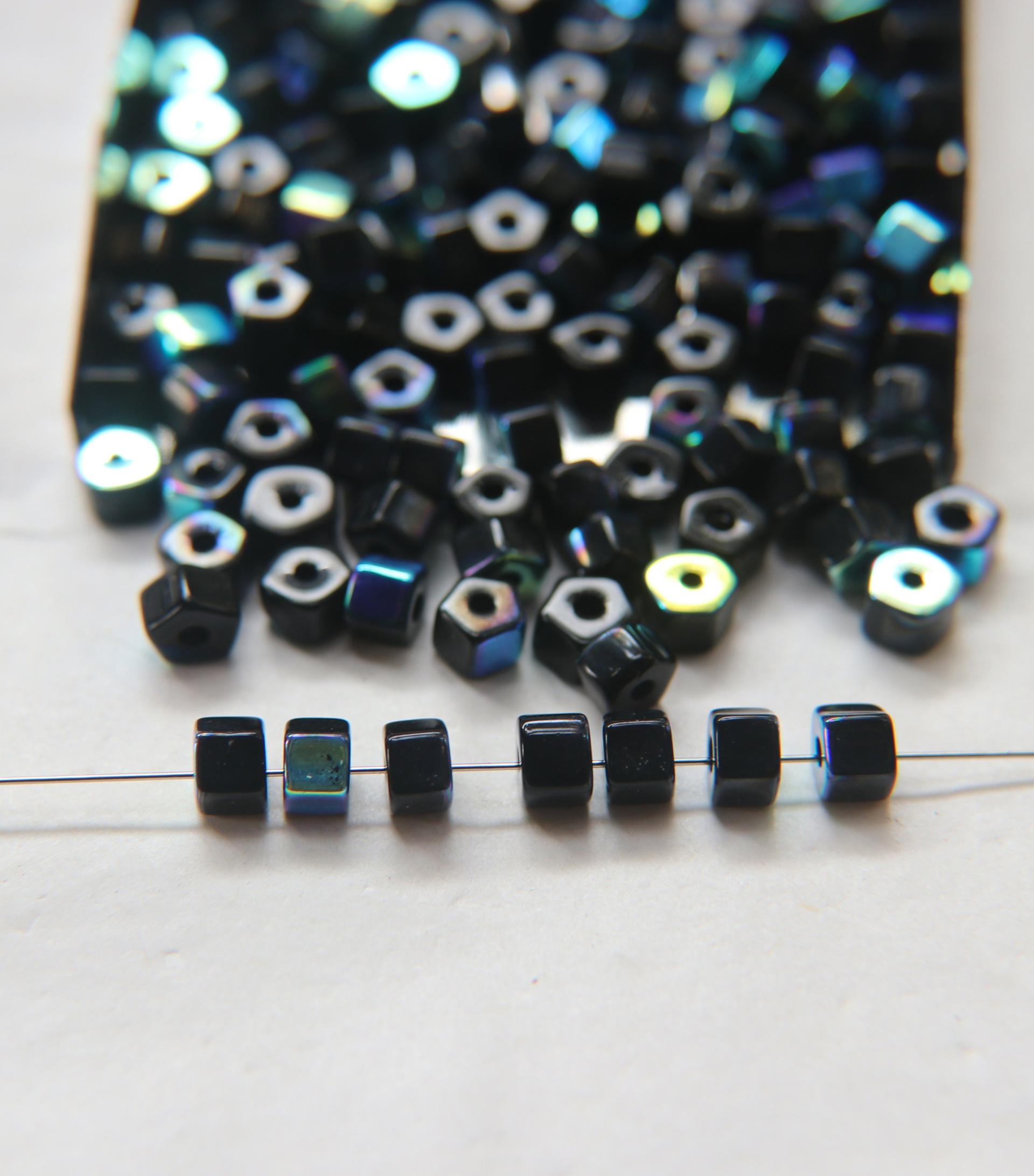 6x4 mm Jet AB Glass beads 36/72/144/288 Pieces spacer beads, wholesale beads