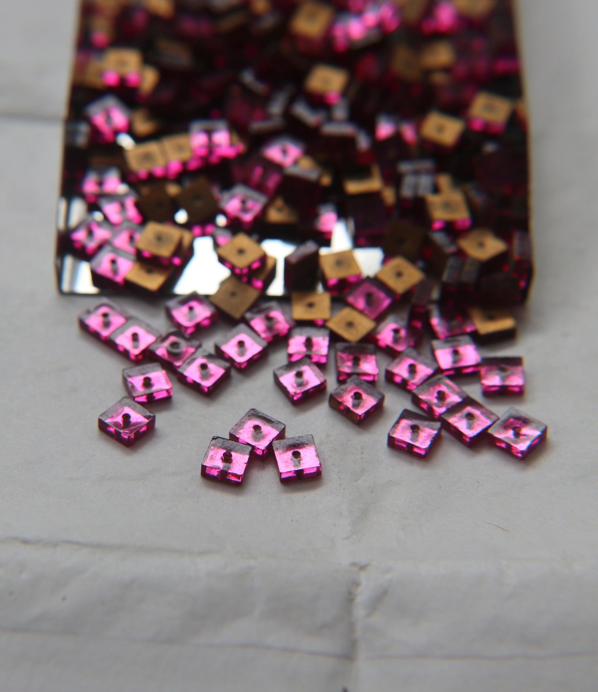 5mm Vintage Rose Square Hole through the center, used as Sewons foiled 24/72/144/432 Pieces