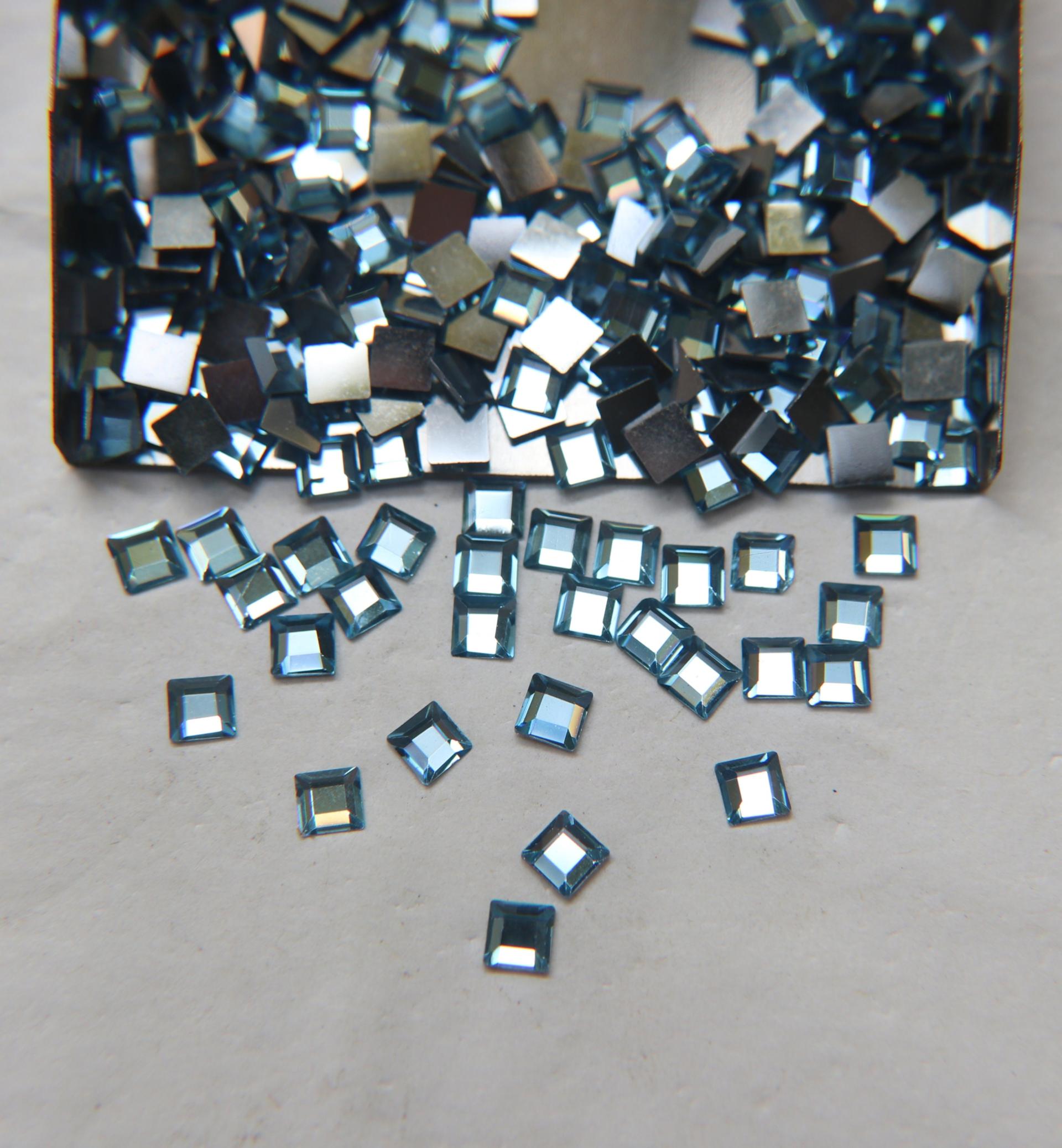 Swarovski Aquamarine Comet 2400 Square Flat Back Crystal 24/72/144/432/720 Pieces Nail art decoration, craft supplies, wedding decorations