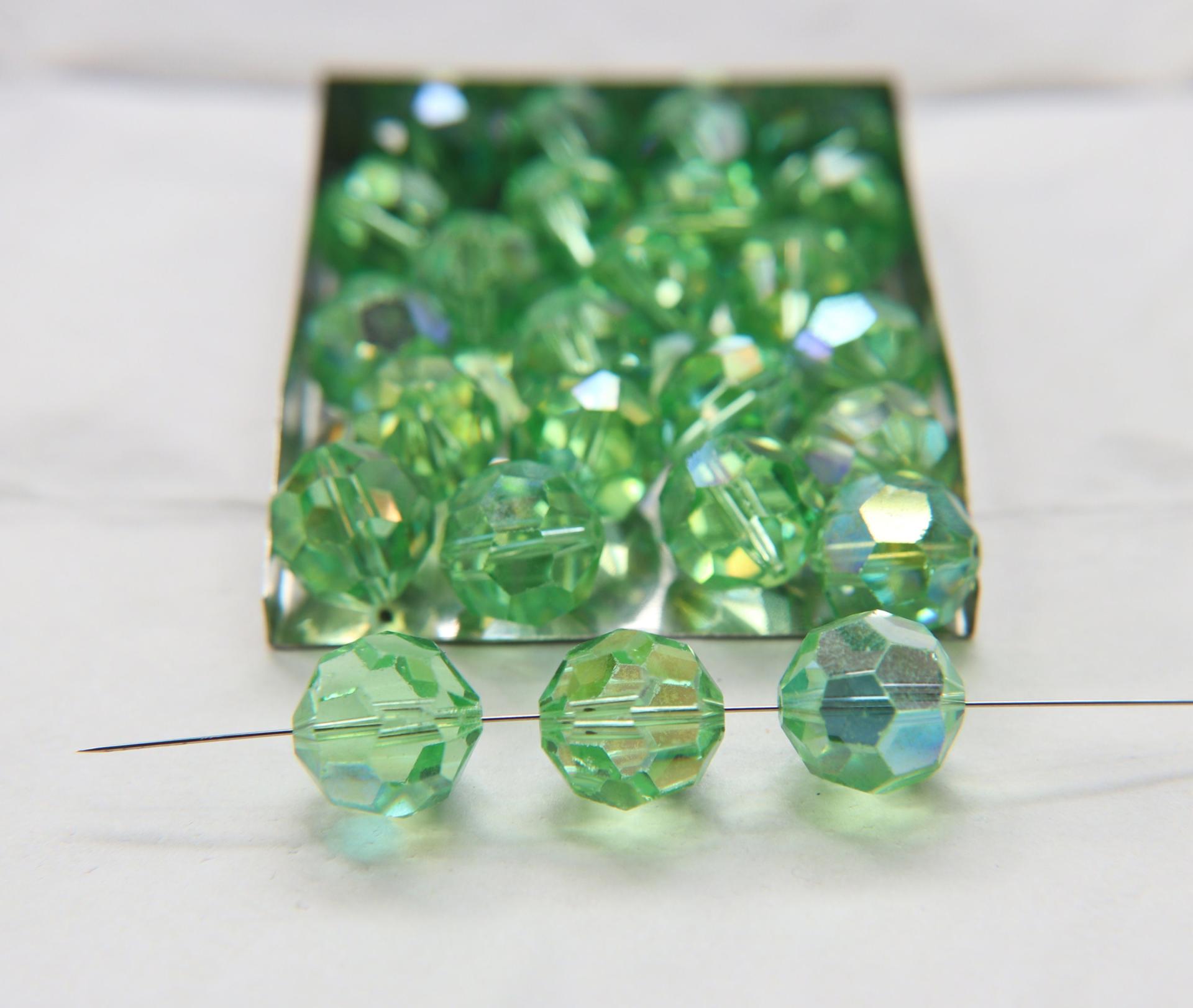 14 MM Swarovski Vintage Peridot Aurore Boreale 2/6/12/436/72/144 Pieces #5000 Premium materials