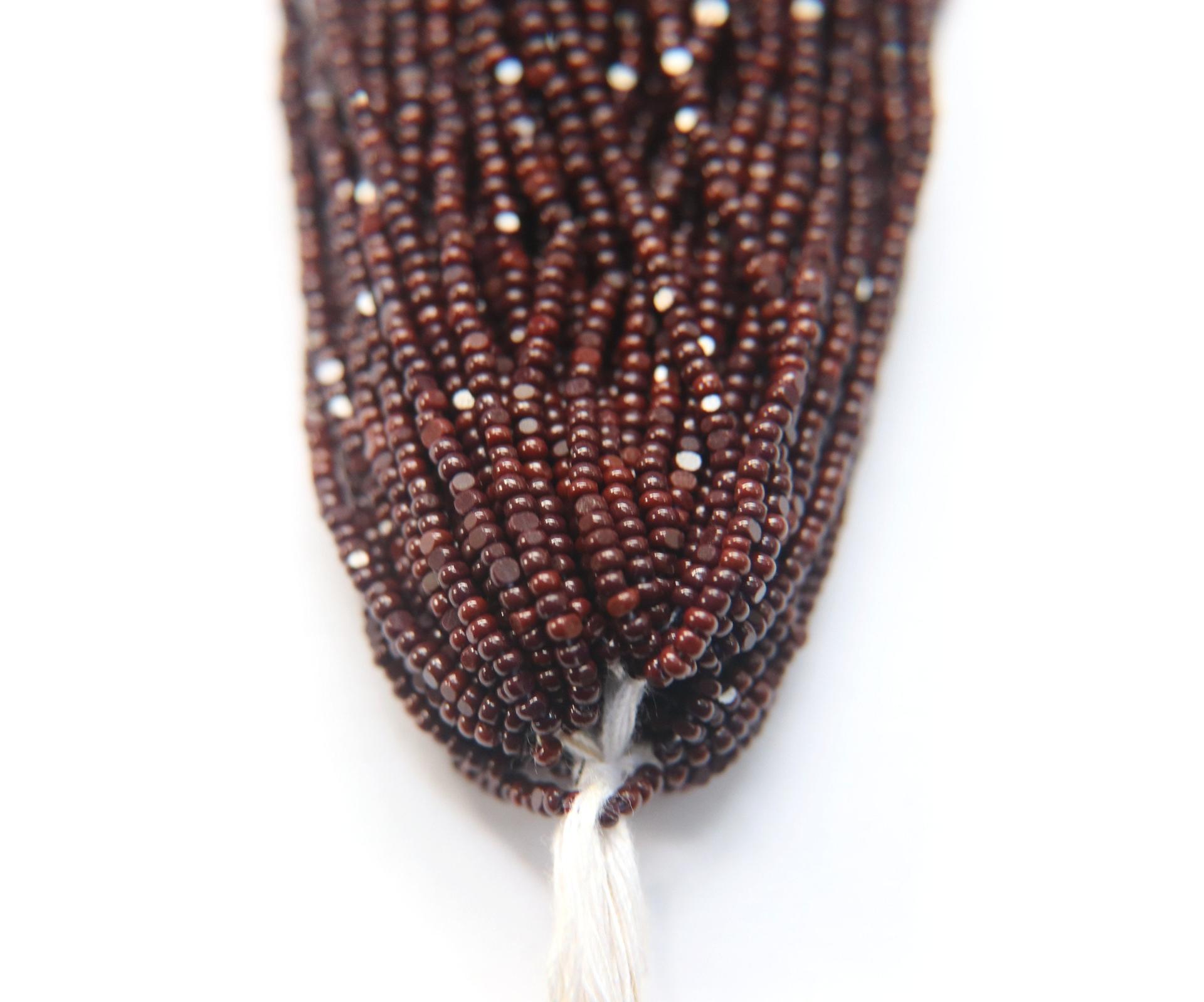 11/0 Hanks Charlotte Cut Beads Opaque Chocolate Brown Rust Mix 1/5/25/50/100 Hanks PREMIUM SEED BEADS, Native Supplies