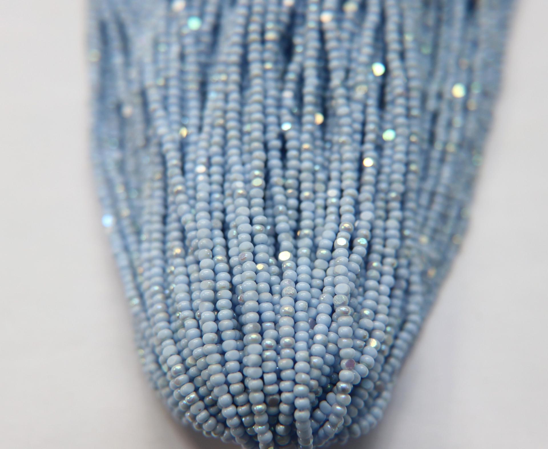 11/0 Hanks Charlotte Cut Beads Patina Light Pale Blue opaque Aurore Boreale 1/5/25/50/100 Hanks PREMIUM SEED BEADS, Native Supplies