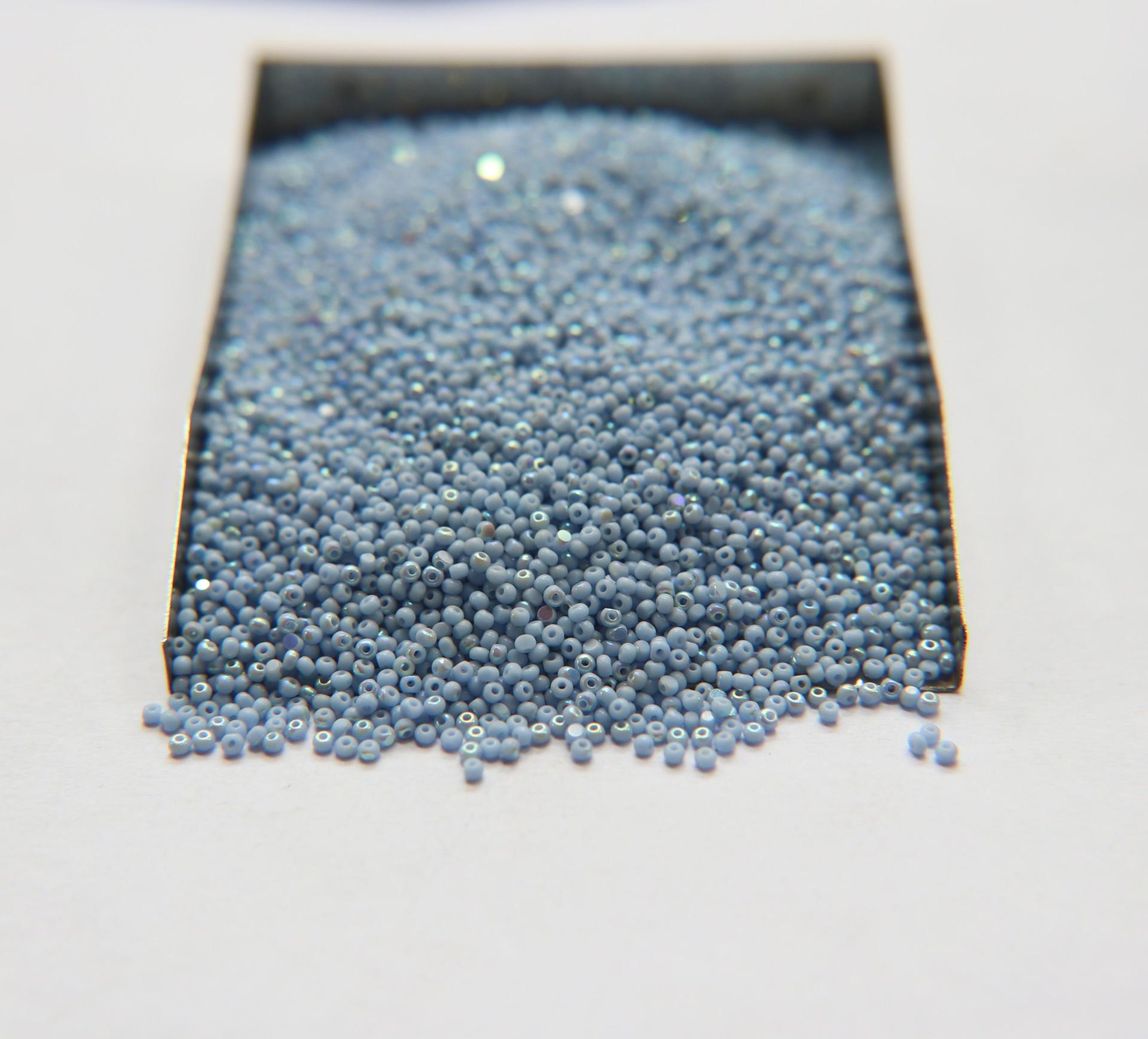 11/0 Charlotte Cut Beads Patina Pale Blue Opaque Aurore Boreale 10/20/50/250/500 Grams PREMIUM MATERIALS, native supply