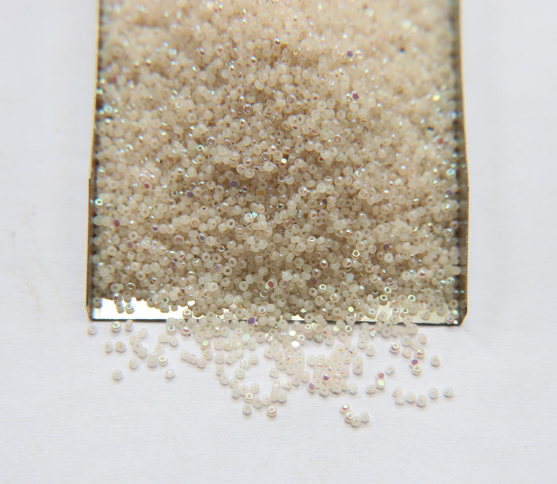 13/0 Patina White Opal Aurore Boreale Charlotte true Cut Beads 5/10/20/50/250/500 Grams PREMIUM SEED BEADS, Rare Beads