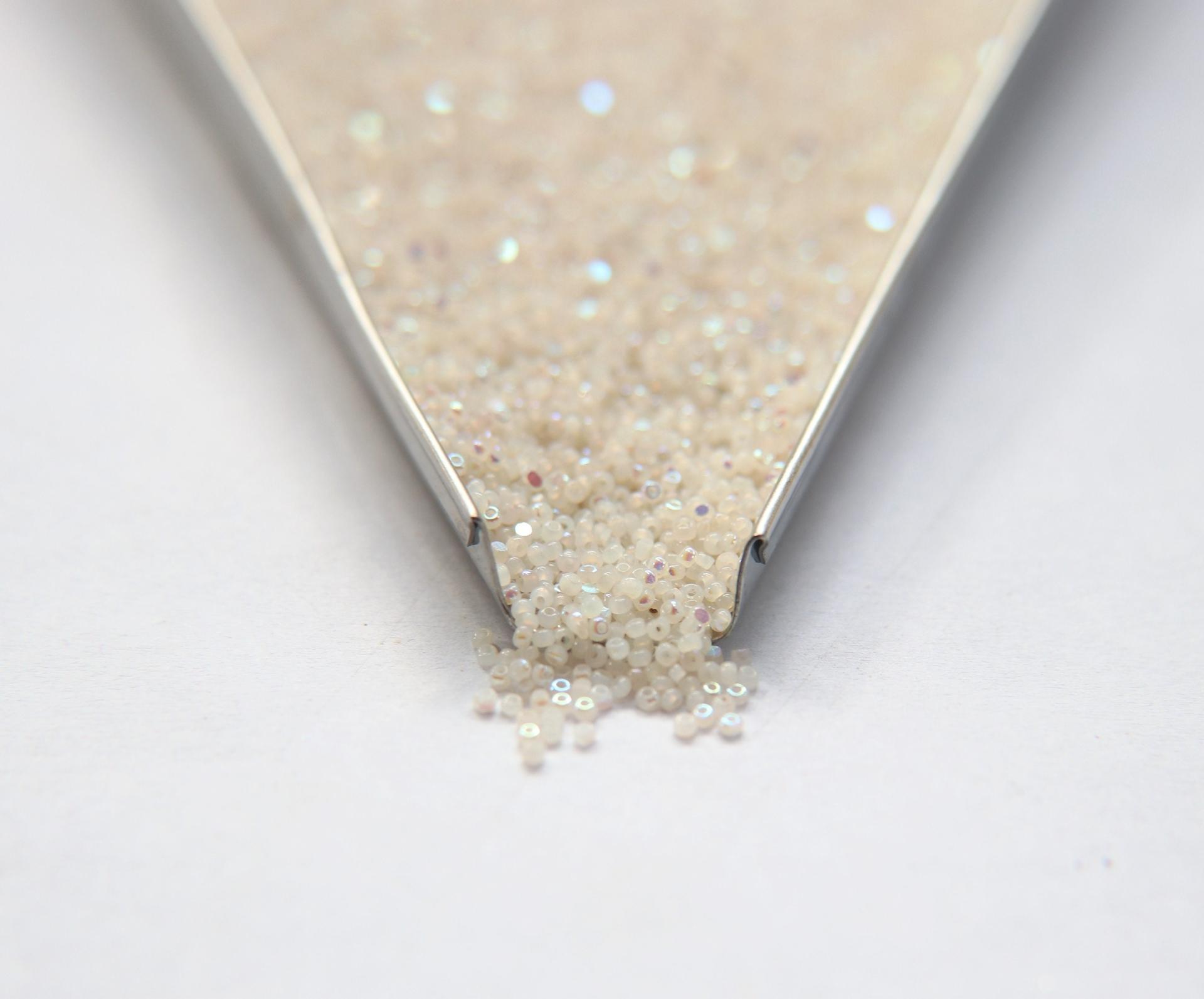 13/0 Charlotte Cut Beads Patina White Opal Aurore Boreale 5/10/20/50/250/500 Grams embroidery materials, jewelry making, Native beads