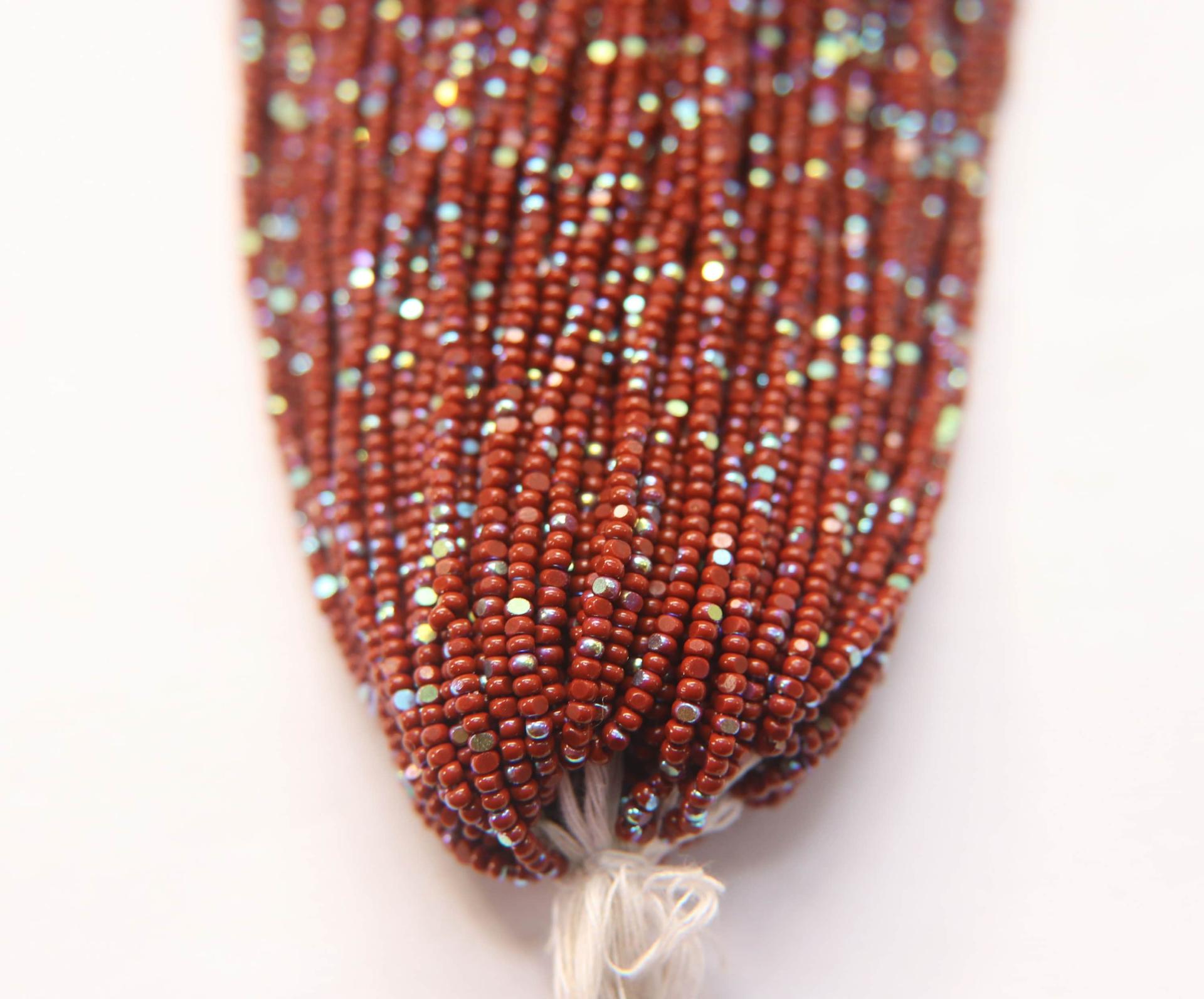 11/0 Hanks Charlotte Cut Beads 93300 Patina Opaque Medium Brown Aurore Boreale 1/5/25/50/100 Hanks PREMIUM SEED BEADS, Native Supplies
