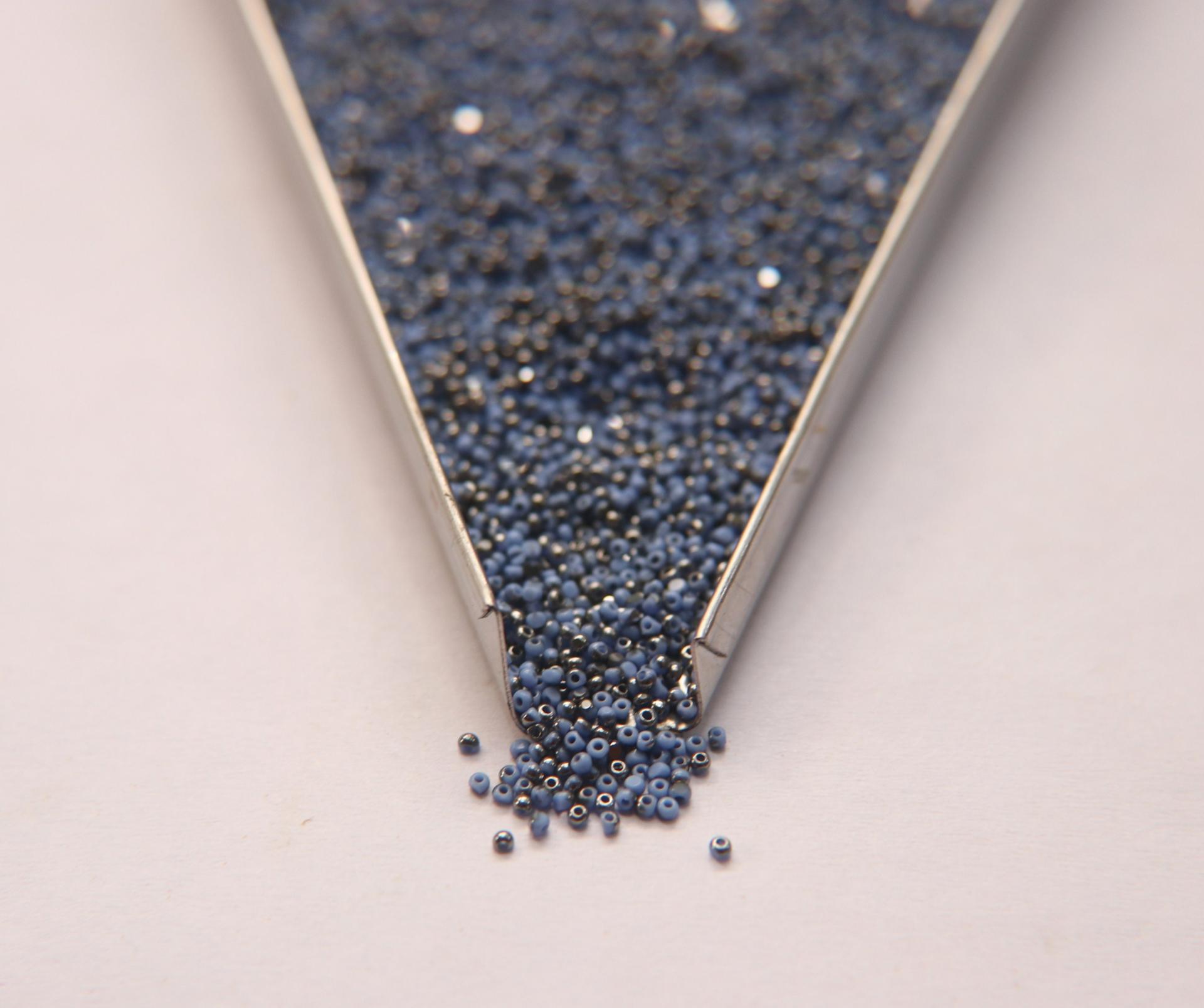 13/0 Charlotte Cut Beads Patina Opaque Light Blue Gun Metal 5/10/20/50/250/500 Grams craft supplies, jewelry making, embroidery materials