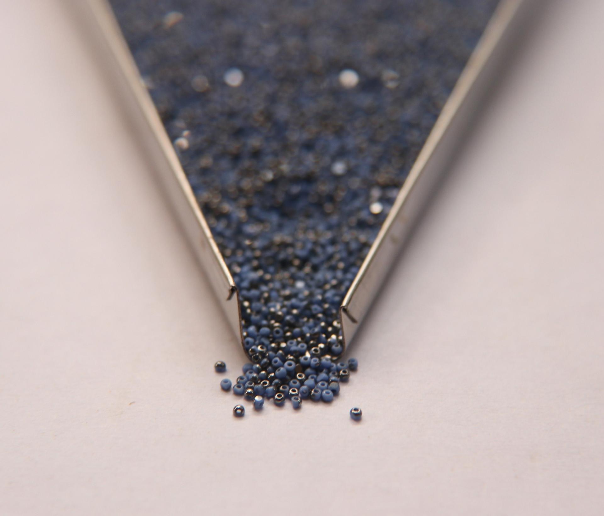 13/0 Charlotte Cut Beads Patina Opaque Light Blue Gun Metal 5/10/20/50/250/500 Grams craft supplies, jewelry making, embroidery materials