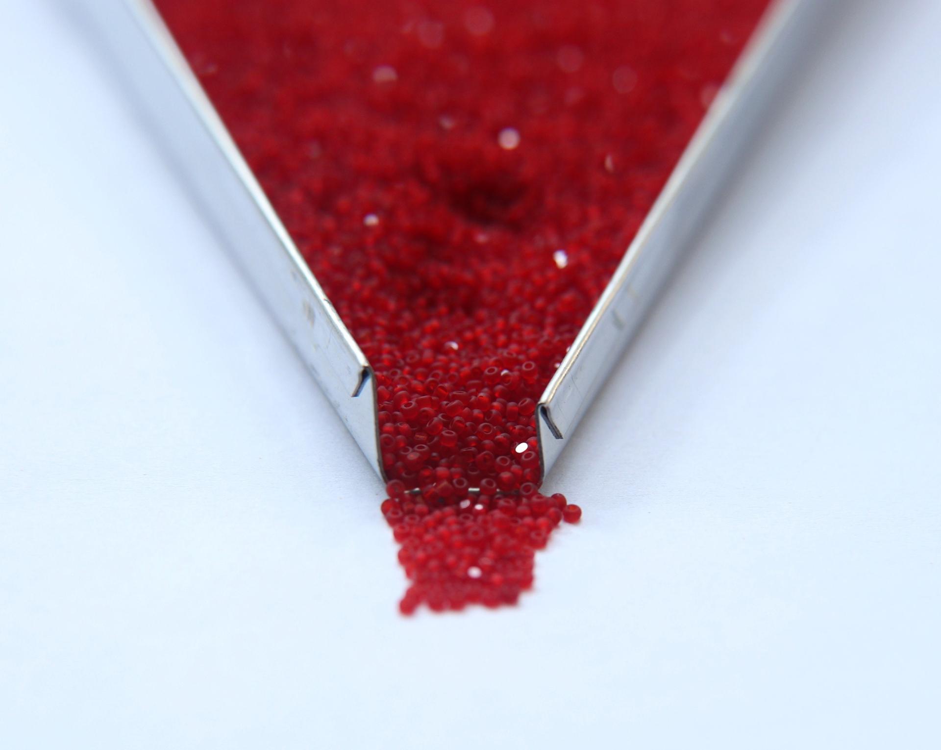 13/0 Charlotte Cut Beads 90070 Matt Light Ruby 5/10/20/50/250/500 Grams craft supplies, jewelry making, native supplies