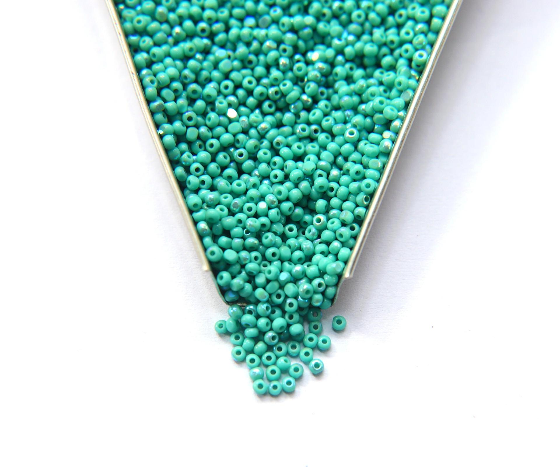 11/0 Charlotte Cut Beads Patina Opaque Aqua Green Aurore Boreale 10/20/50/250/500 Grams PREMIUM MATERIALS, Native supplies