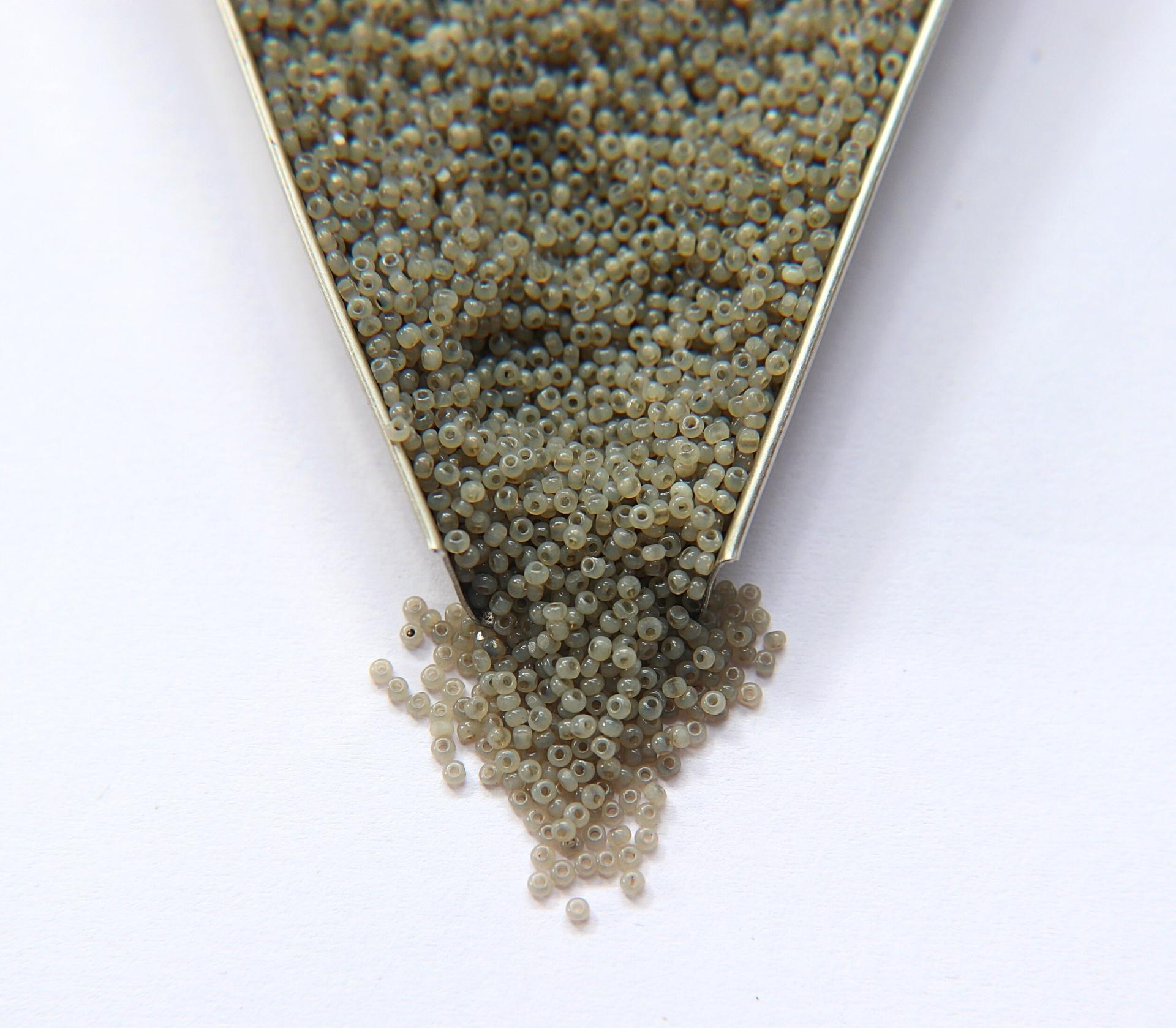 13/0 Charlotte Cut Beads Light Grey Opal 5/10/20/50/250/500 Grams PREMIUM SEED BEADS, Native Supply