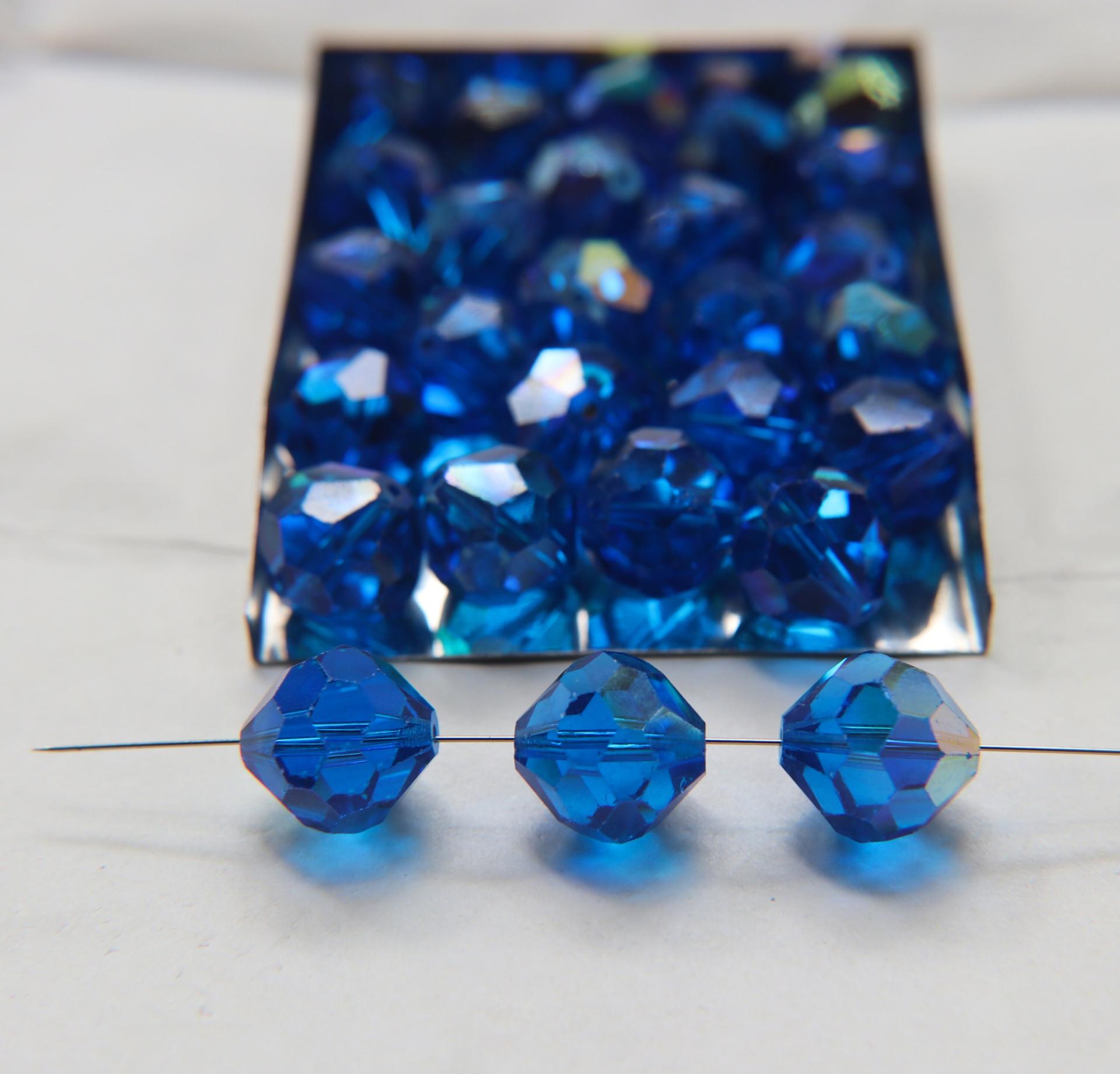 14 MM Swarovski Vintage Sapphire Aurore Boreale 2/6/12/436/72/144 Pieces Vintage faceted article 5309 Premium materials