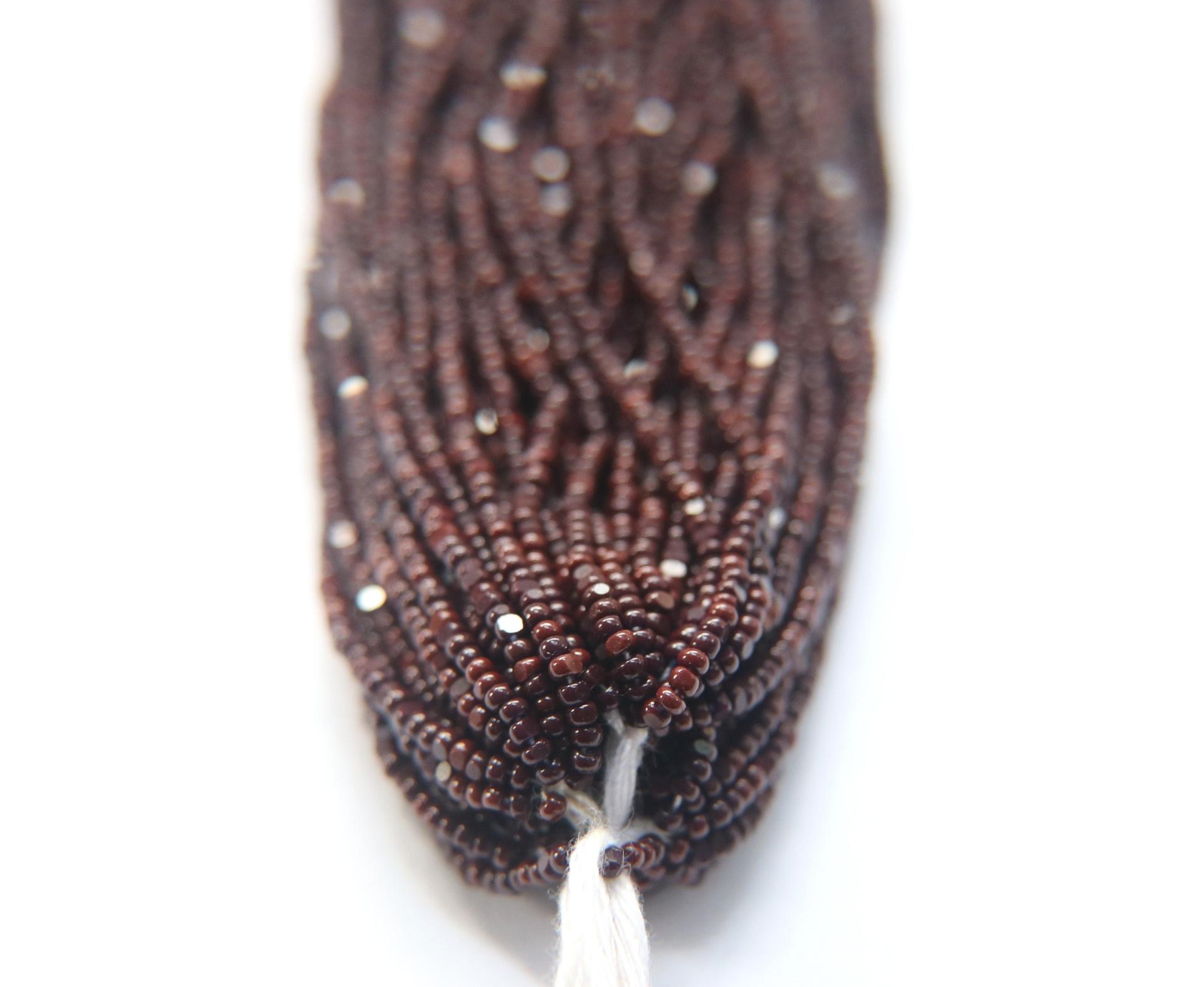 11/0 Hanks Charlotte Cut Beads Opaque Chocolate Brown Rust Mix 1/5/25/50/100 Hanks PREMIUM SEED BEADS, Native Supplies