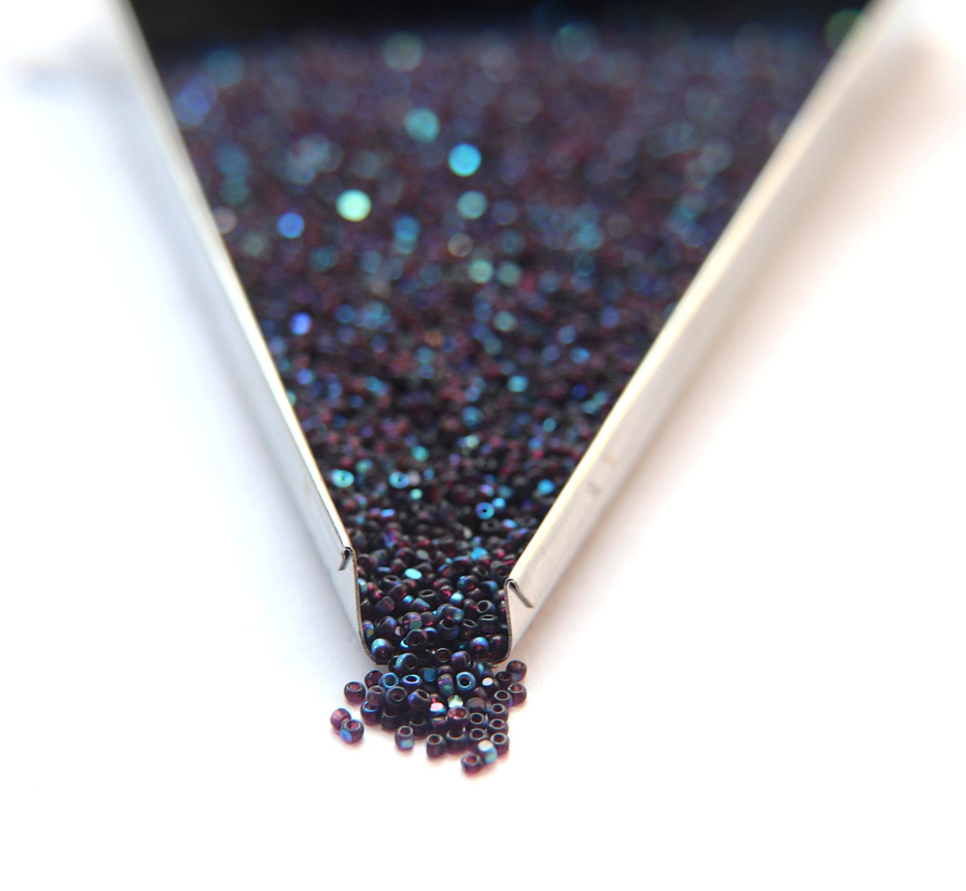 11/0 Charlotte true Cut Beads Patina 20080 Transparent Deep Amethyst Aurore Boreale 10/20/50/250/500 Grams PREMIUM SEED Beads, native supply