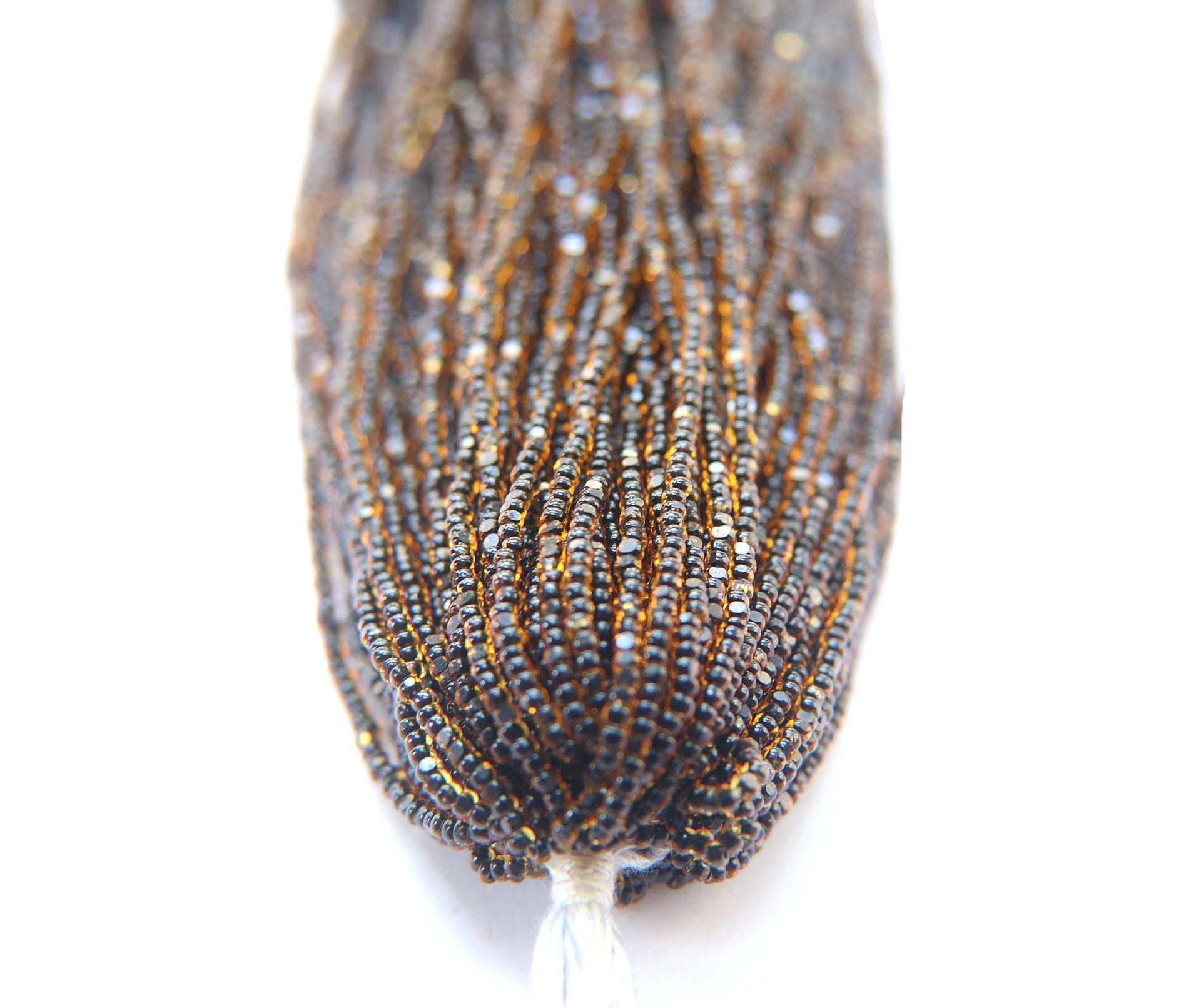 11/0 Hanks Charlotte Cut Beads Honey Jet Lined 1/5/25/50/100 Hanks 2.0mm jewellery NATIVE rare glass beads, jewelry supply,