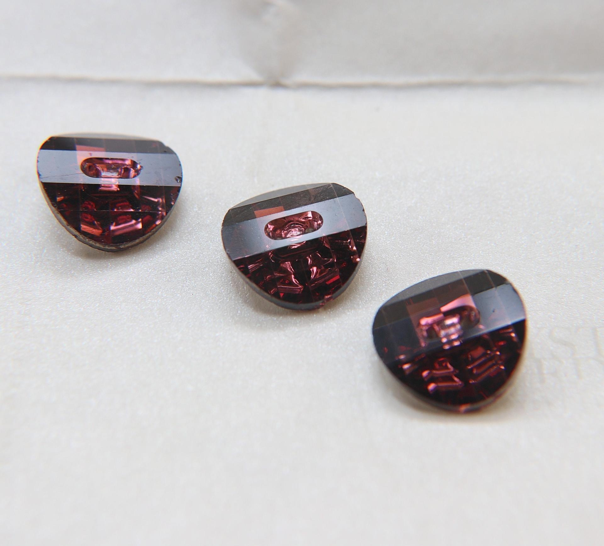 Swarovski 3016 Burgundy 12 mm Round Button. Potato chip / slightly twisted Cystal 2/6/12 pieces