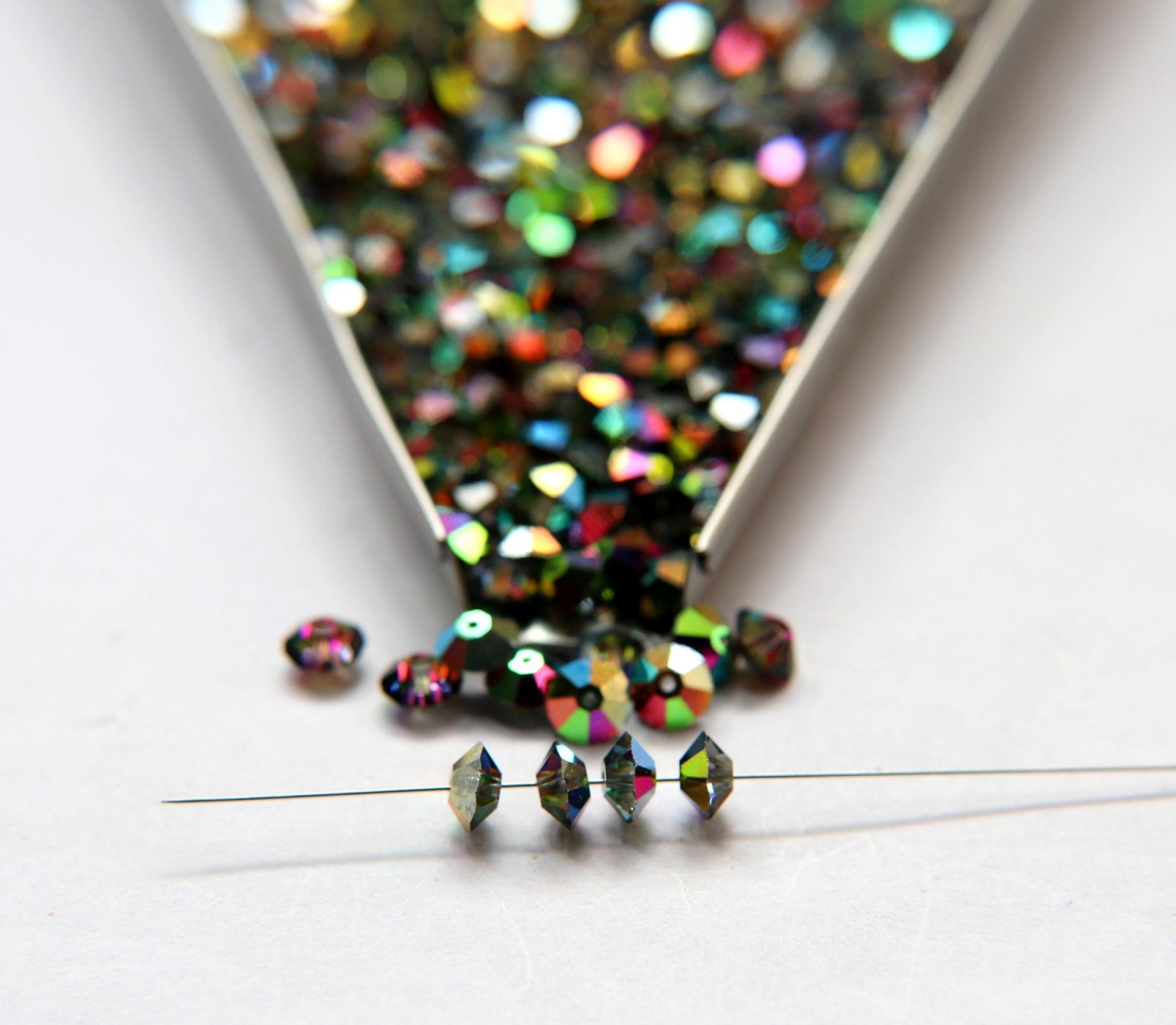 6x4mm Vintage Swarovski Light Vitrail Medium Flat Bicone Spacer Beads 6/12/36/172/44/288/720 Pieces jewelry making, wedding decorations
