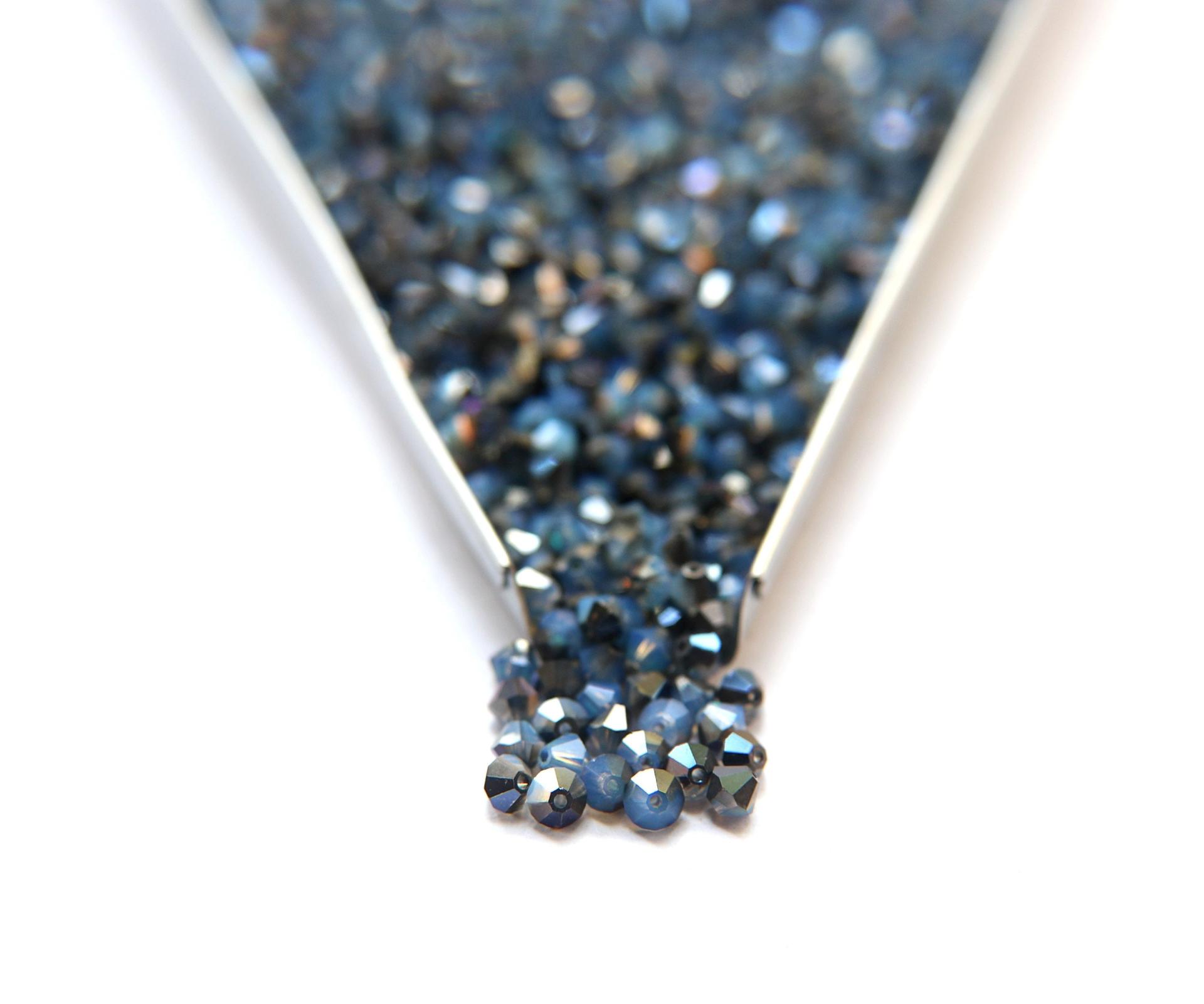 4/6mm White Opal Sky Blue Swarovski Bicones Beads 12/36/72/144/288 Pieces wedding decor, jewelry making, embellishment