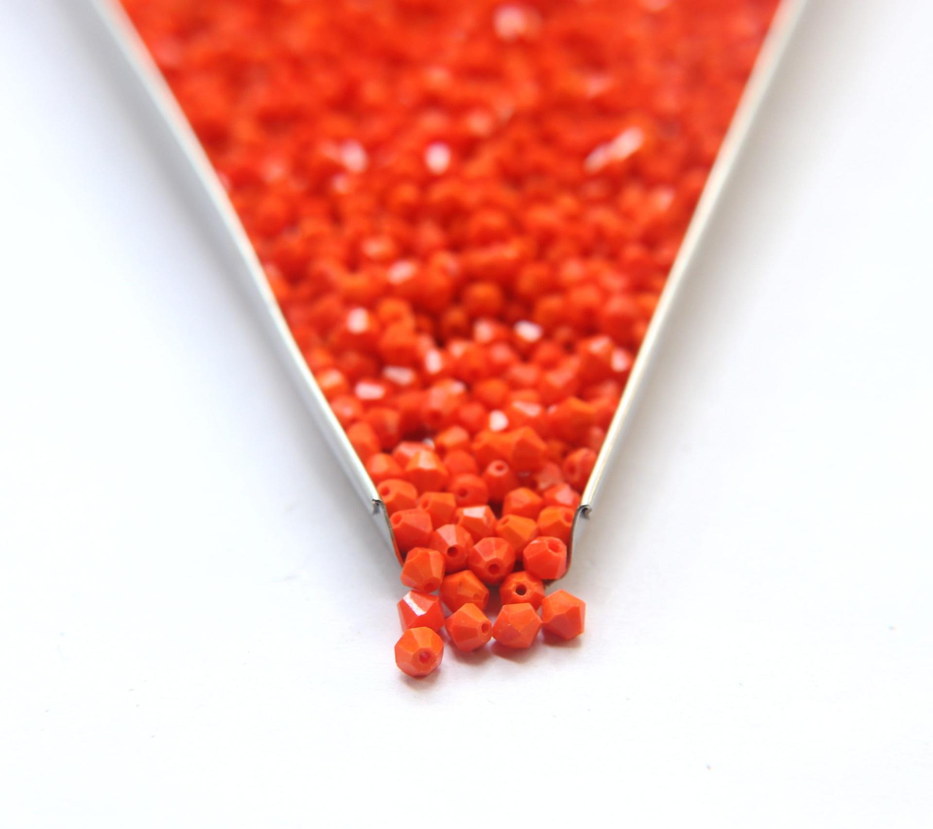 4mm Vintage Swarovski Opaque Orange Bicone 36/72/144/432/720 Pieces Jewelry Beads Made in Austria, embroidery materials, embellishment
