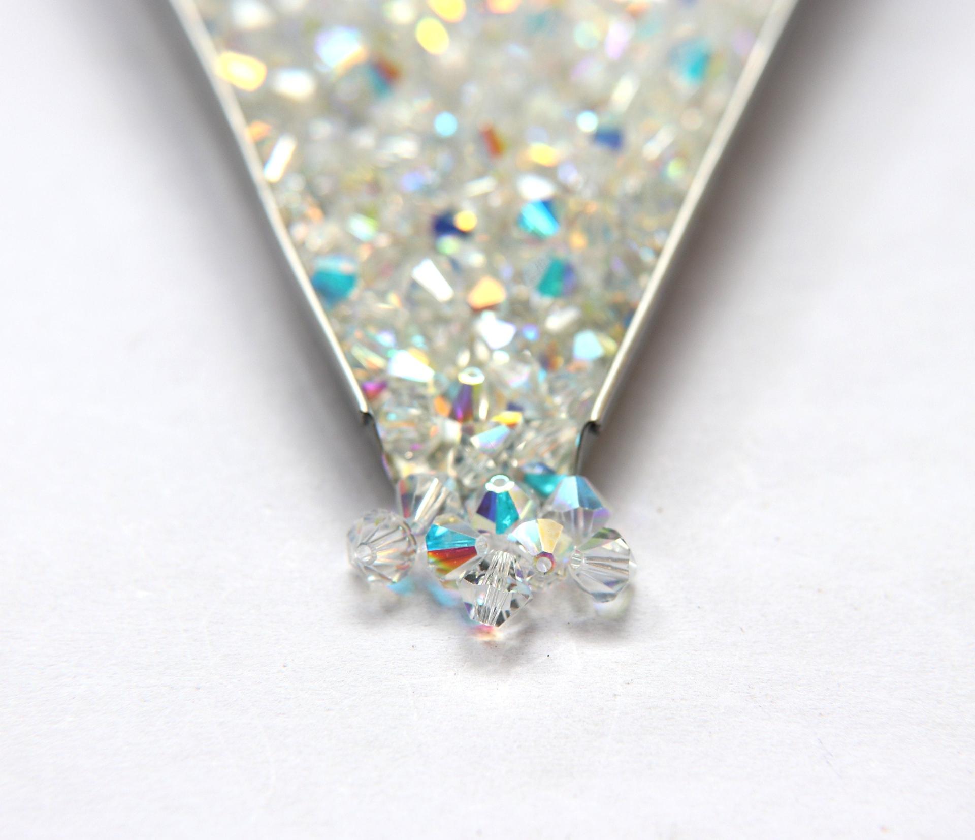 6mm Crystal Aurore Boreale Swarovski Bicone Cuts 12/36/72/144/288 Pieces jewelry making/embroidery materials / premium vintage materials