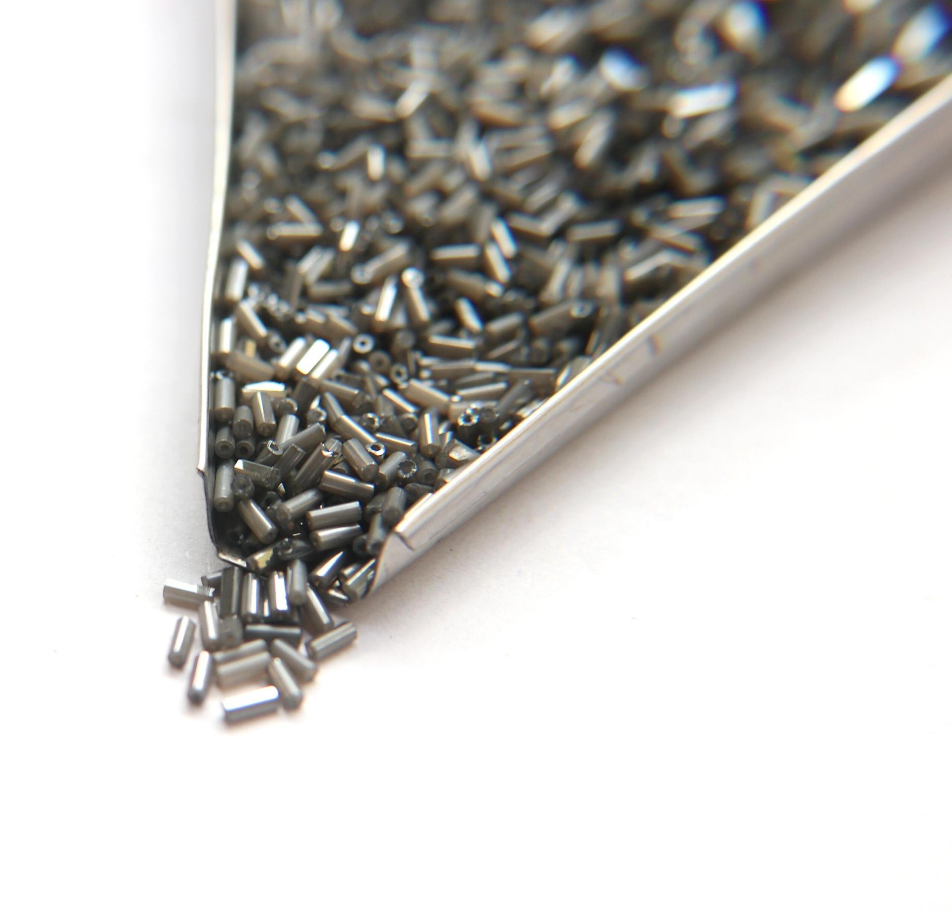 True Cuts Size 2 (2x4mm) Bugle Beads 5/10/20/50/250/500 Grams Ionized White Opal loose tube beads