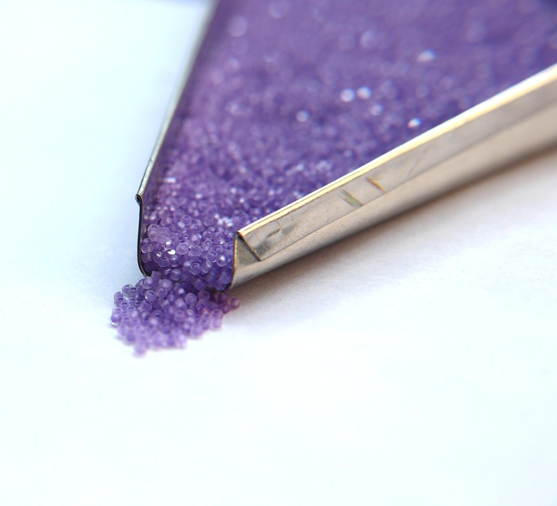 11/0 Charlotte Cut Beads Crystal Matt Violet Lined 10/20/50/250/500 Grams embroidery materials, jewelry making, vintage beads