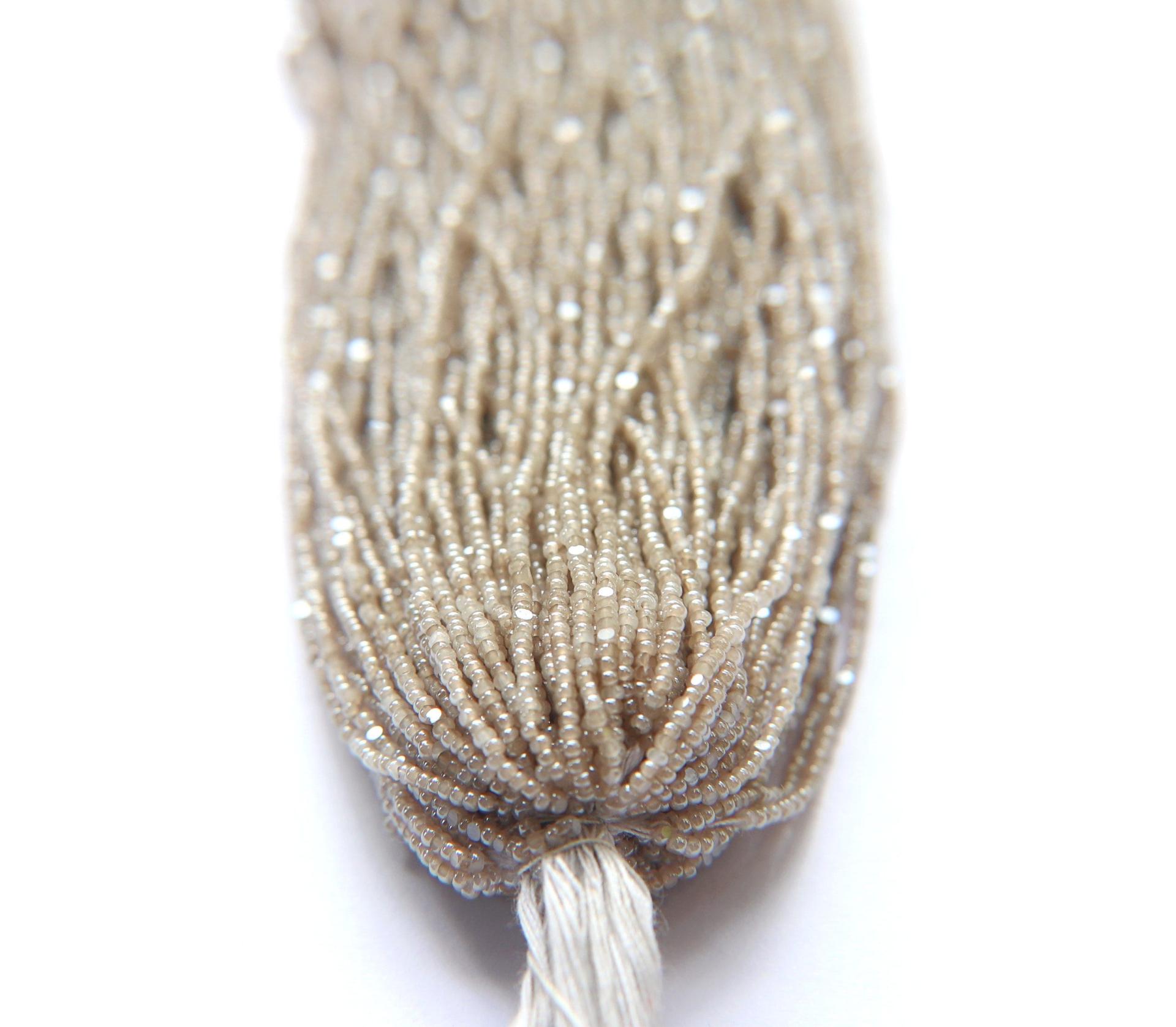 13/0 Hanks Charlotte Cut Beads Dark Pearl Beige 2X 1/5/25/50/100 Hanks 1.6mm glass beads, native jewelry supply, findings