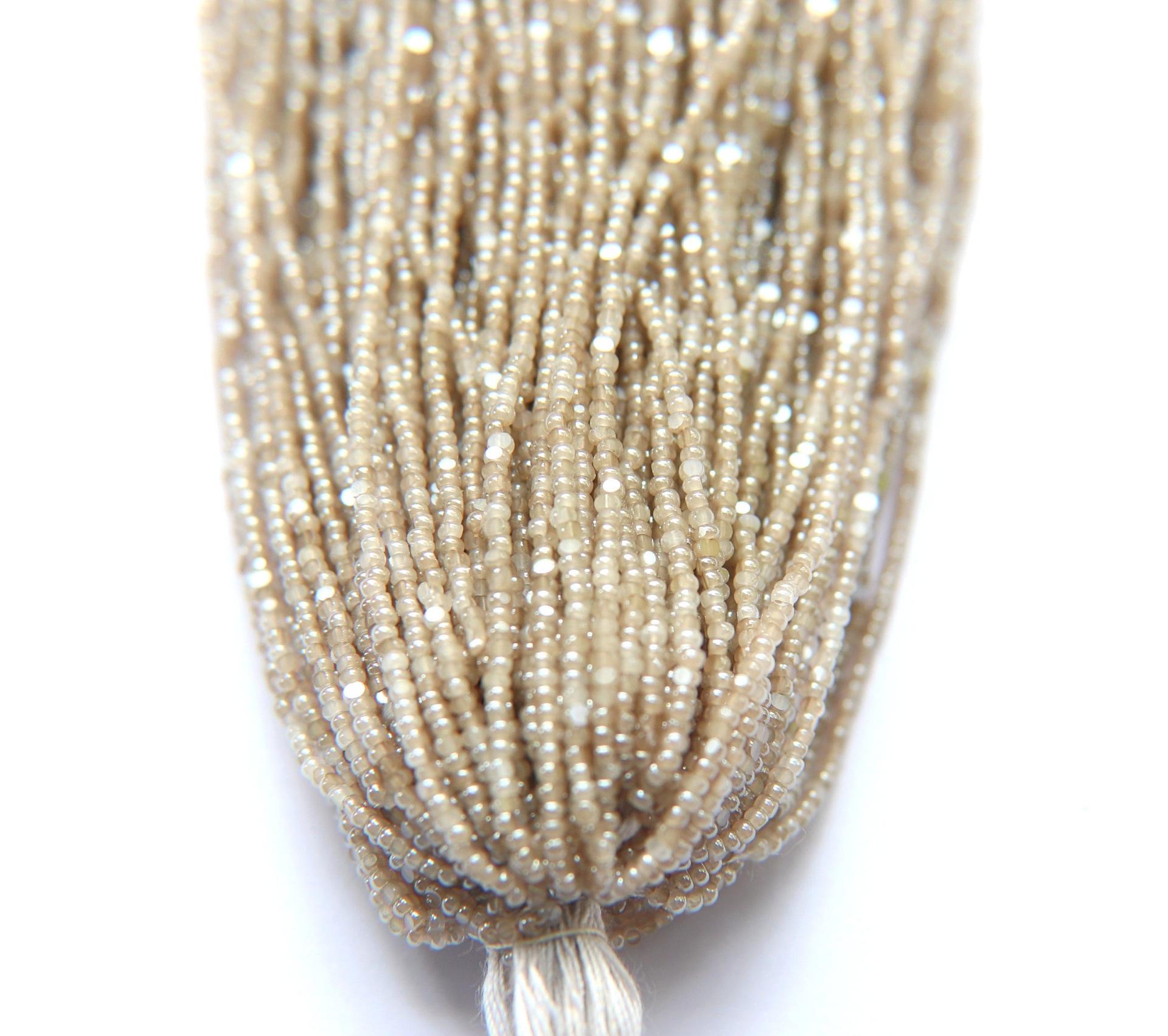 13/0 Hanks Charlotte Cut Beads Dark Pearl Beige 2X 1/5/25/50/100 Hanks 1.6mm glass beads, native jewelry supply, findings