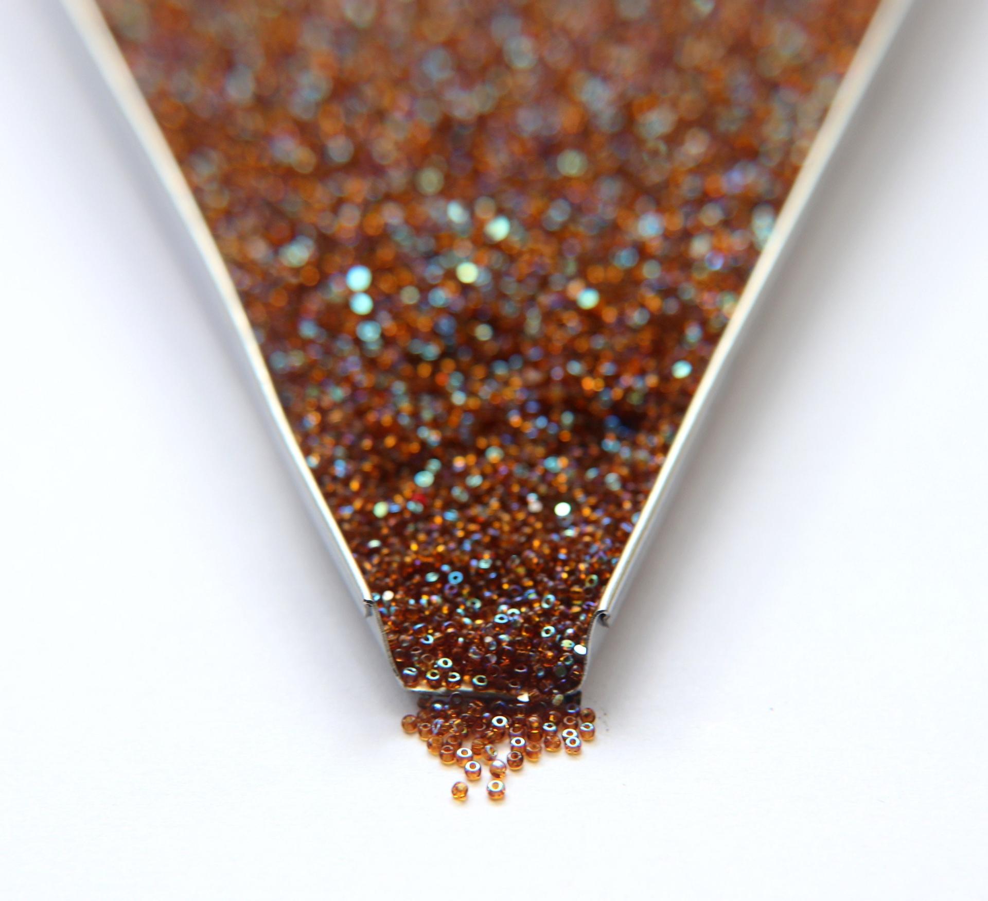 15/0 Charlotte Cut Beads in Aurore Boreale native craft supplies vintage jewelry making ornaments embroidery