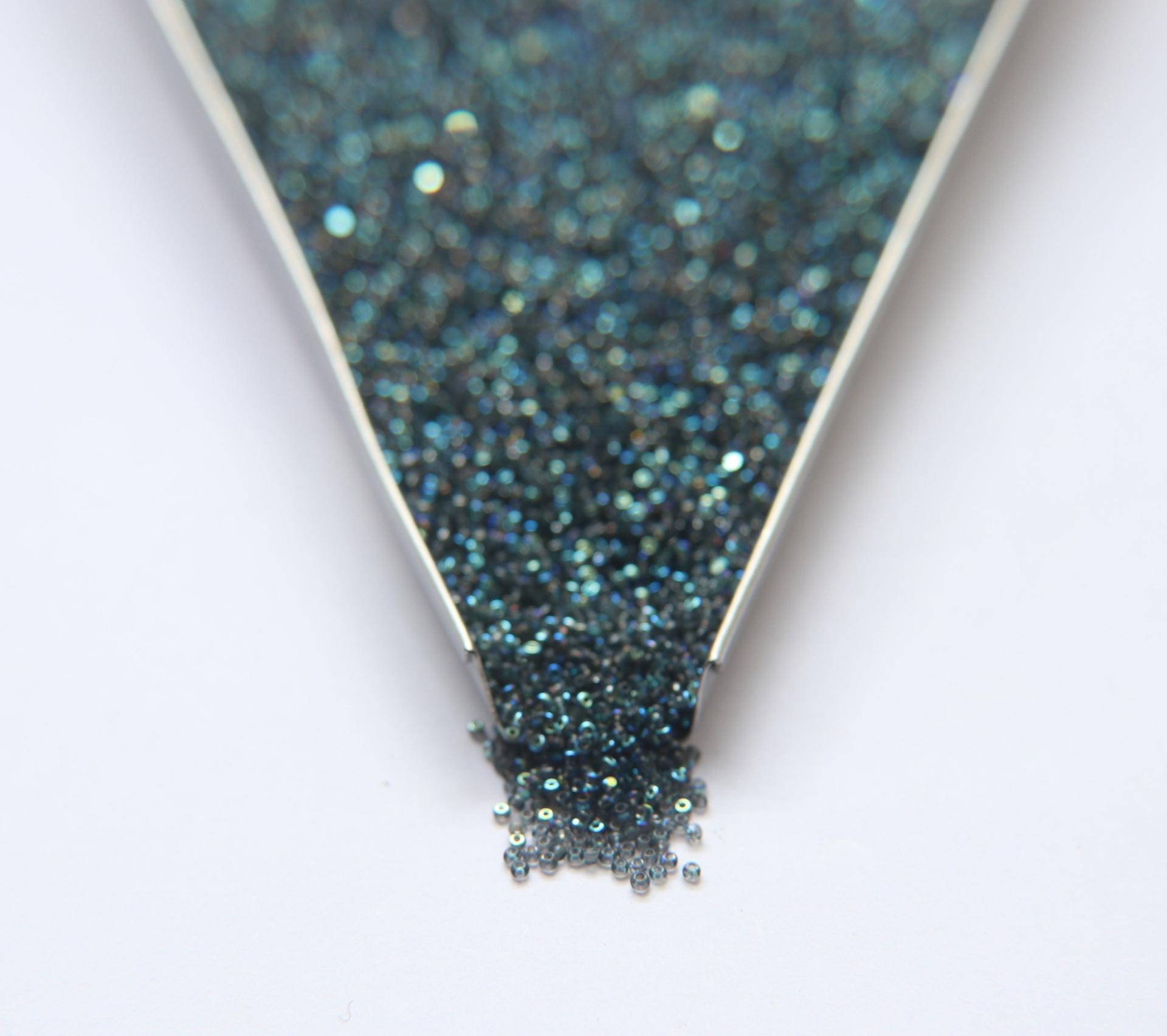15/0 Charlotte Cut Beads in Aurore Boreale native craft supplies vintage jewelry making ornaments embroidery