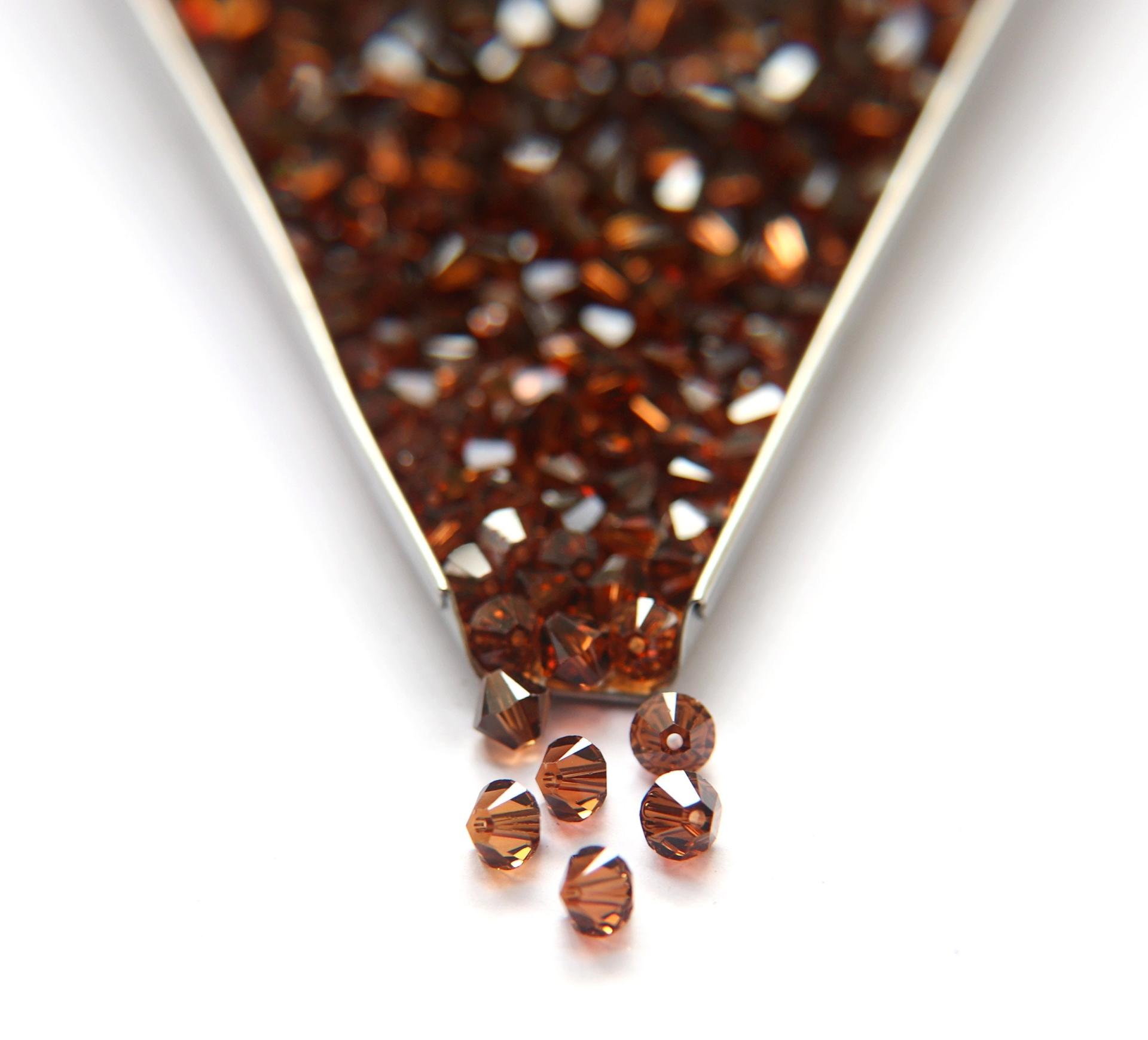 6MM Smoked Topaz (220) Swarovski Bicone Beads 20 Gross (2880 Pieces) embroidery materials, jewelry making, rare beads, wedding