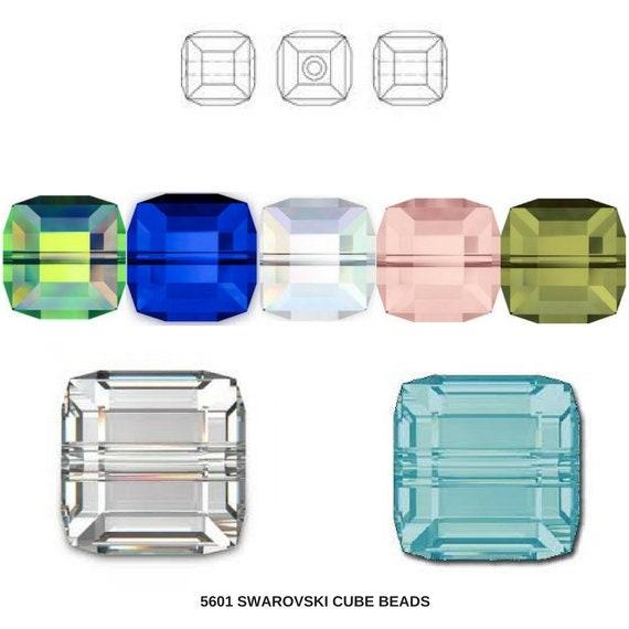 Swarovski 5601 Cube Bead 4mm wedding decorations jewelry supplies vintage craft supply