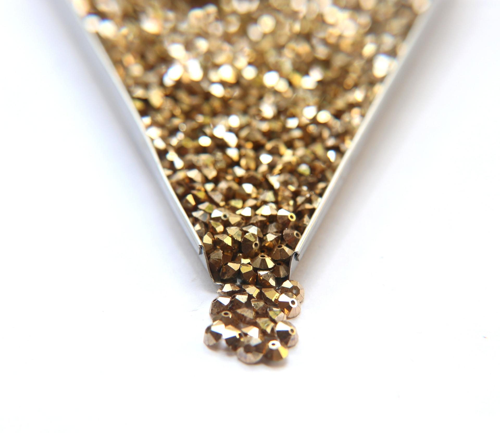 3x5mm Swarovski Vintage Crystal Aurum Flat Bicone Beads 12/36/72/144/432/720 Pieces vintage premium beads, wedding embellishments