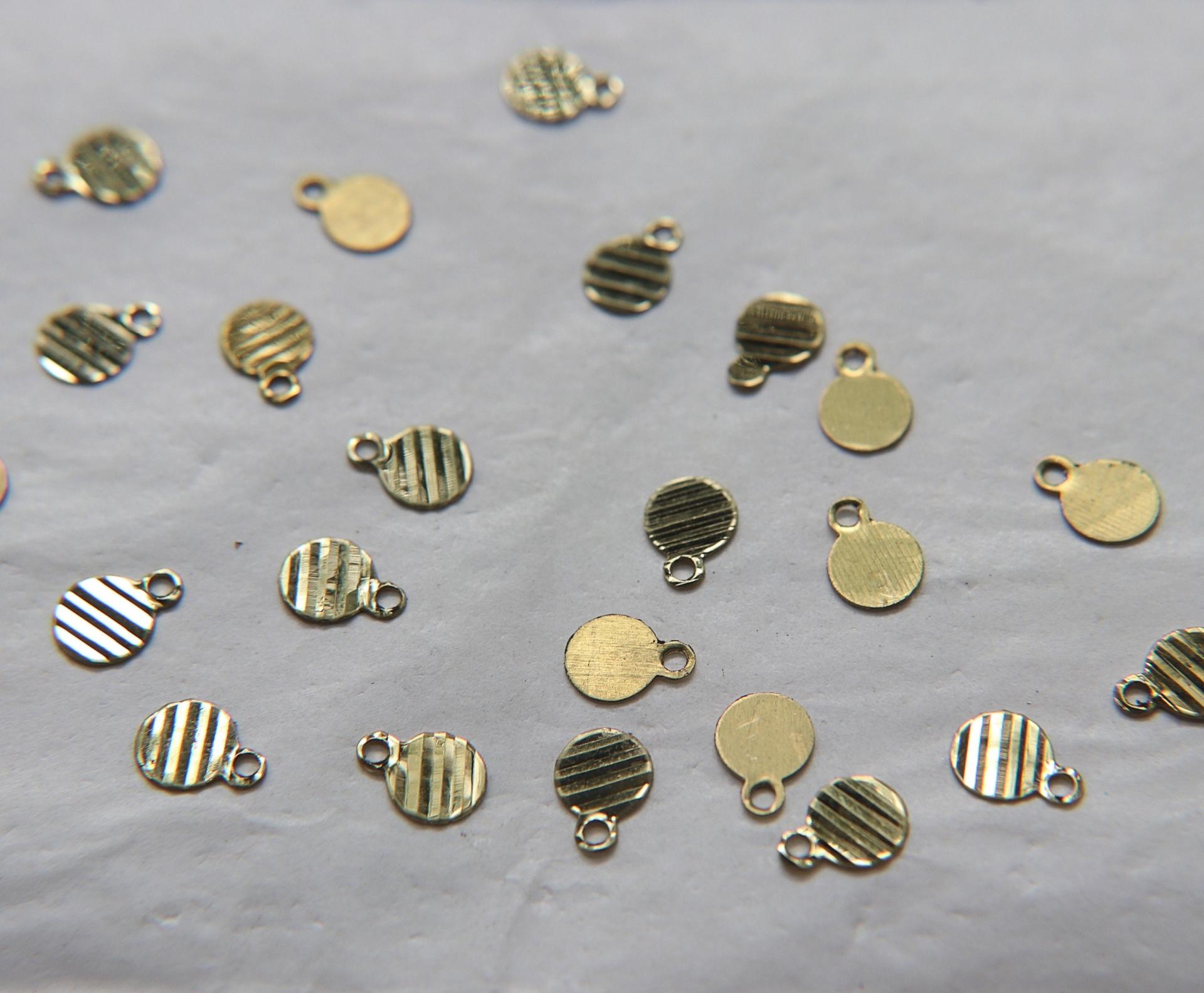 Faceted Metal Brass charms 50/100/250/500 Pieces, Faceted Brass beads, , Bracelets charms, brass findings