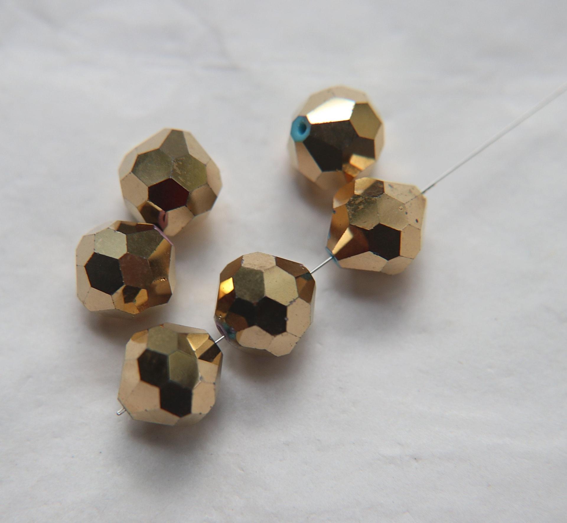 12mm Vintage Swarovski crystal beads, Aurum faceted article 5309, 2/6/12/36 Pieces