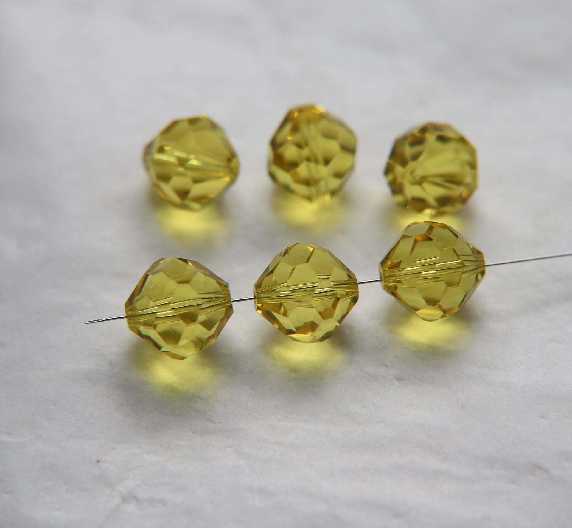 12mm Vintage Swarovski crystal beads, Light Topaz faceted article 5309, 2/6/12/36 Pieces