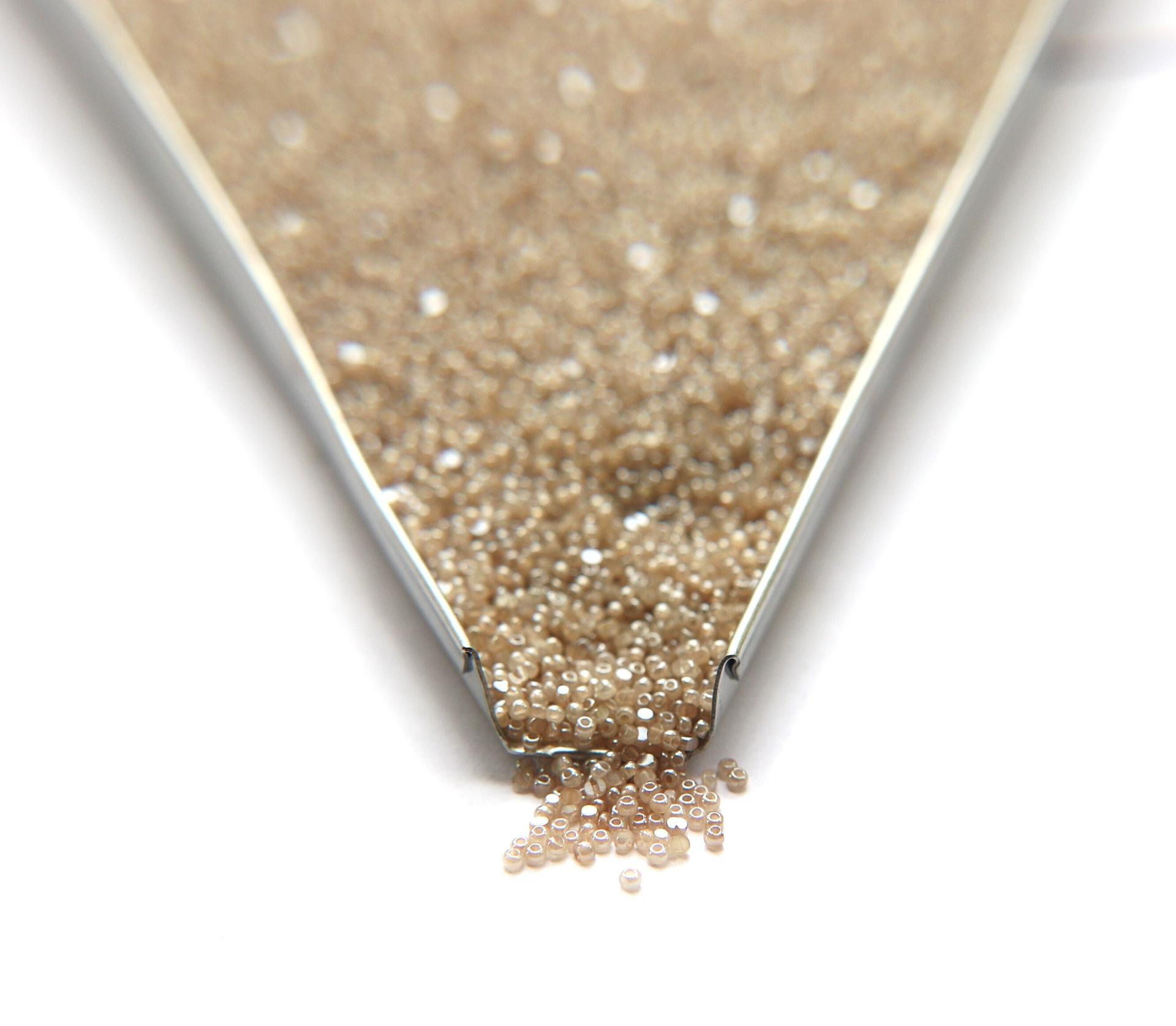 13/0 Charlotte Cut Beads Pearl Dark Beige 2X 5/10/20/50/250/500 Grams embroidery materials, jewelry making, Native vintage beads