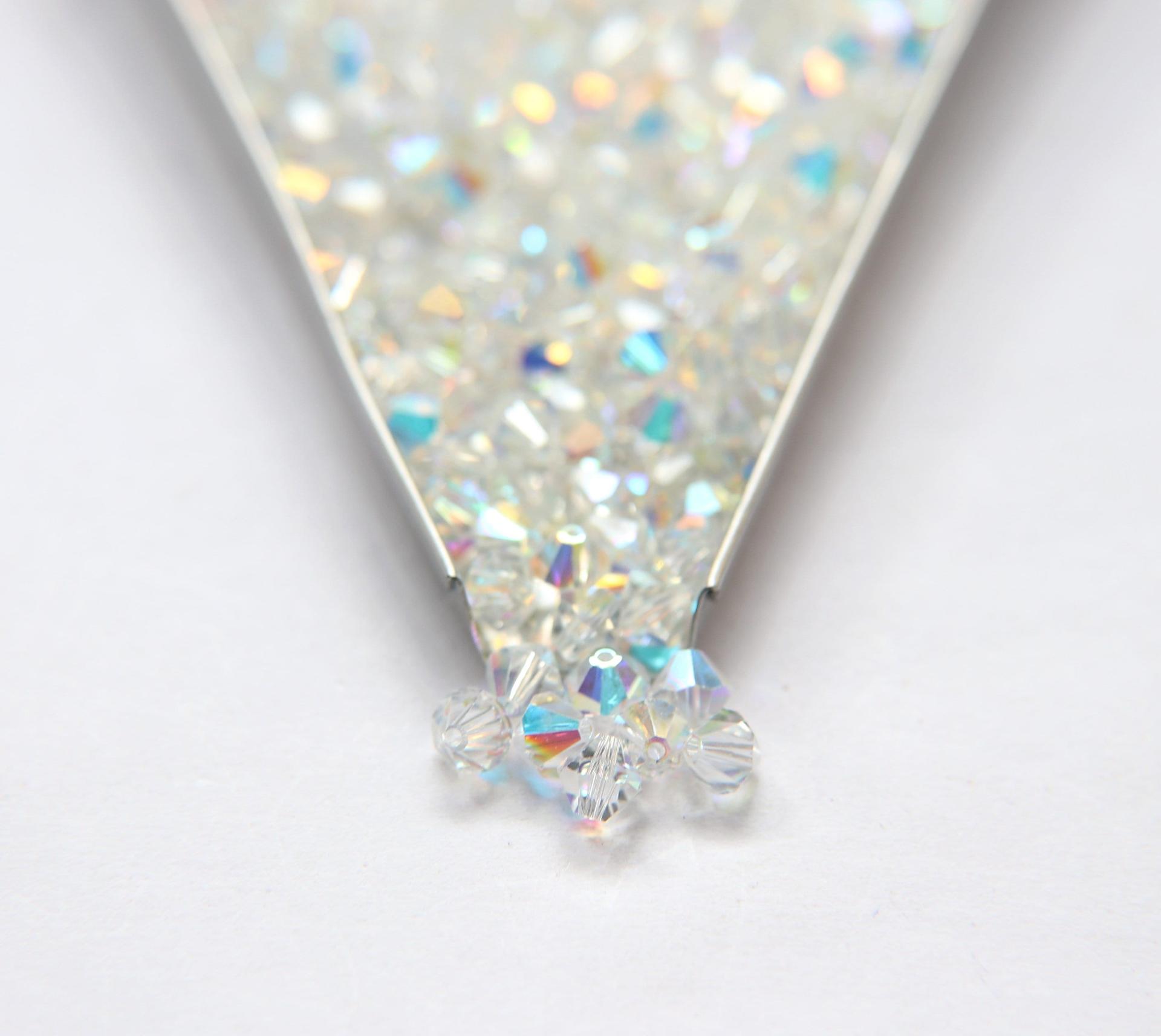 6mm Crystal Aurore Boreale Swarovski Bicone Cuts 12/36/72/144/288 Pieces jewelry making/embroidery materials / premium vintage materials