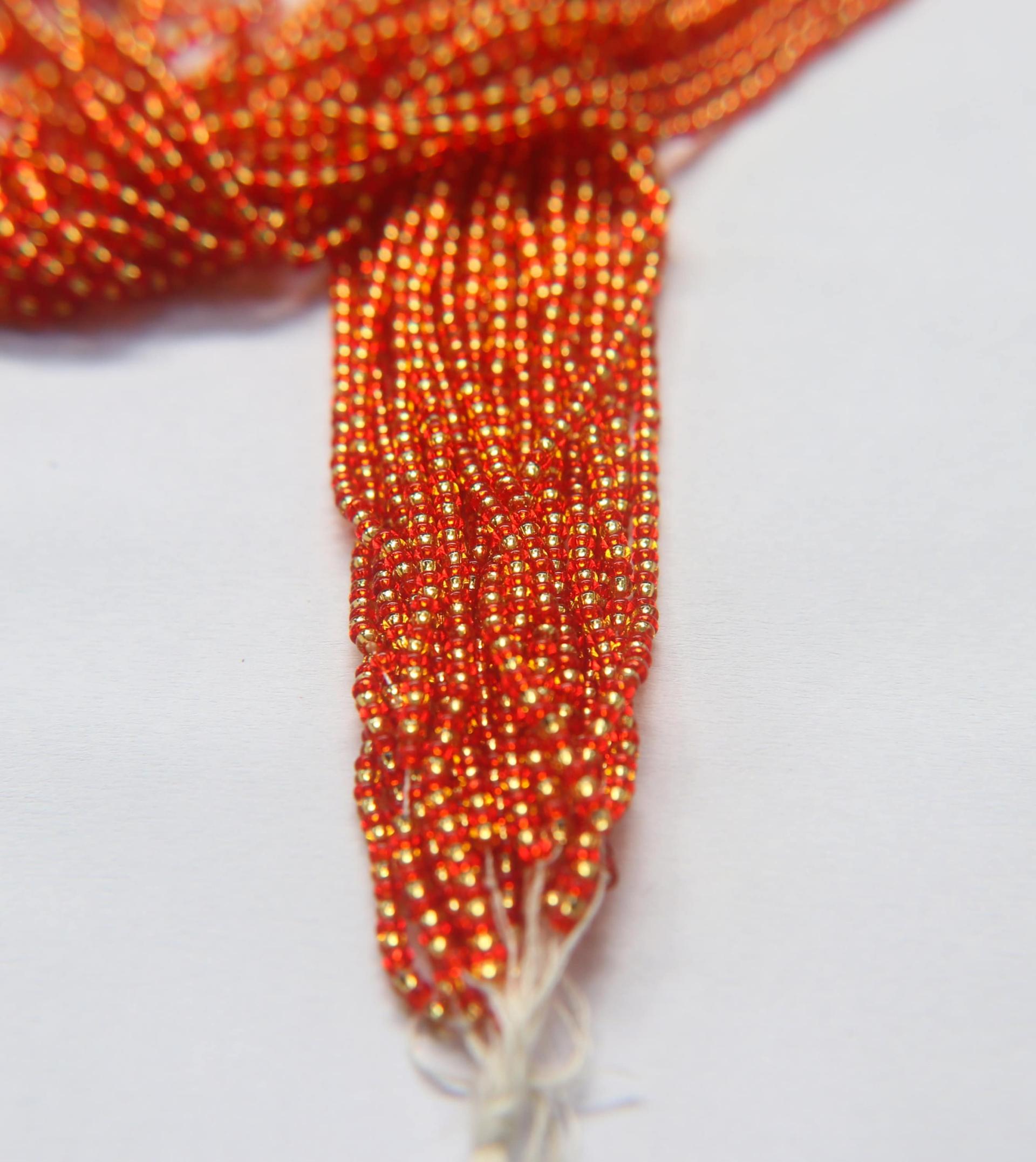 11/0 Czech Seed Bead Hanks Color Transparent Goldline (5 Colors) 45" Full hanks Preciosa Ornella loose beads, mix beads