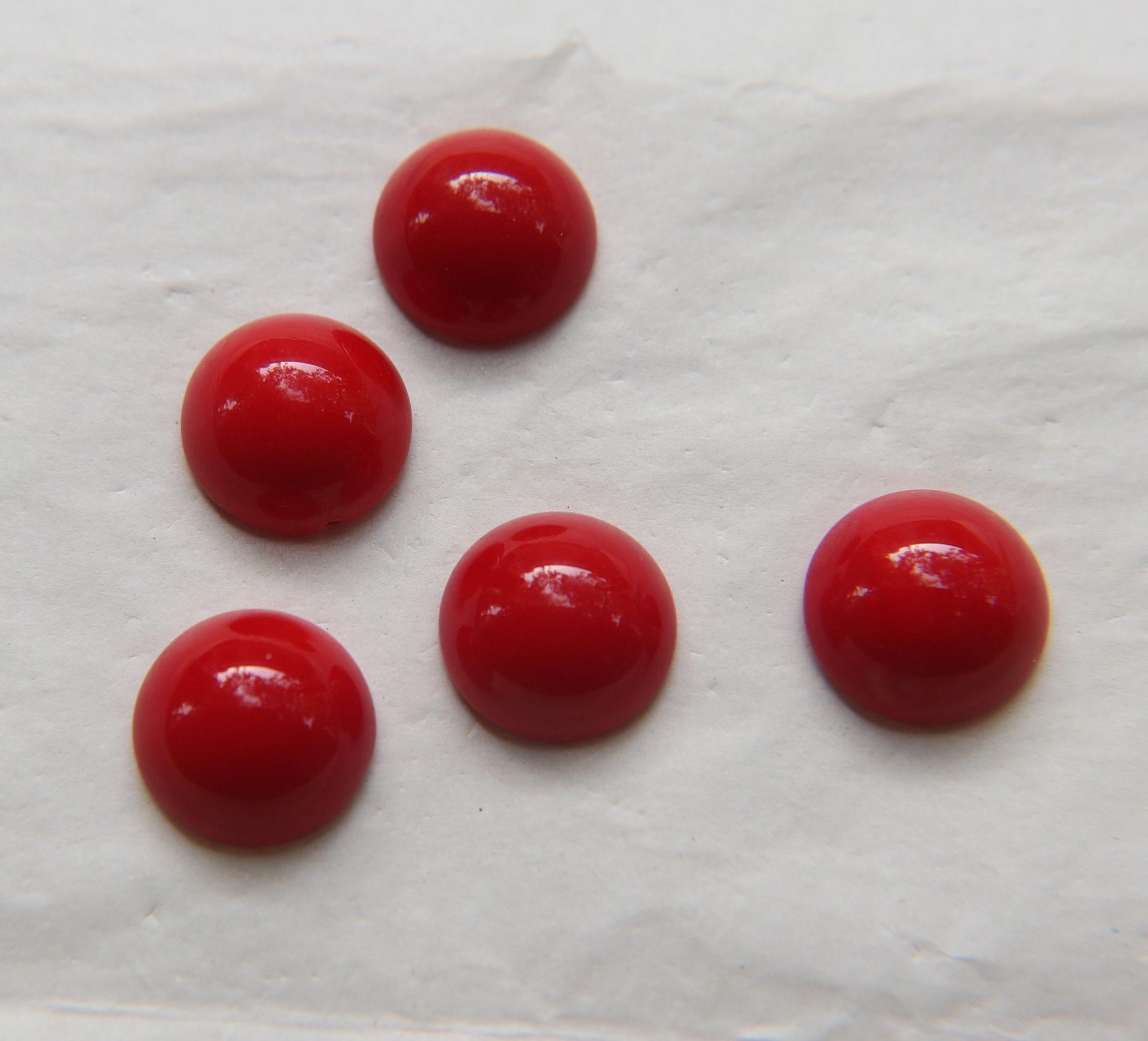 Swarovski 15 mm Vintage Opaque Red Coral Flat Back Round Cabochon Cabs in Crystal foiled 2/6/12/36 Pieces
