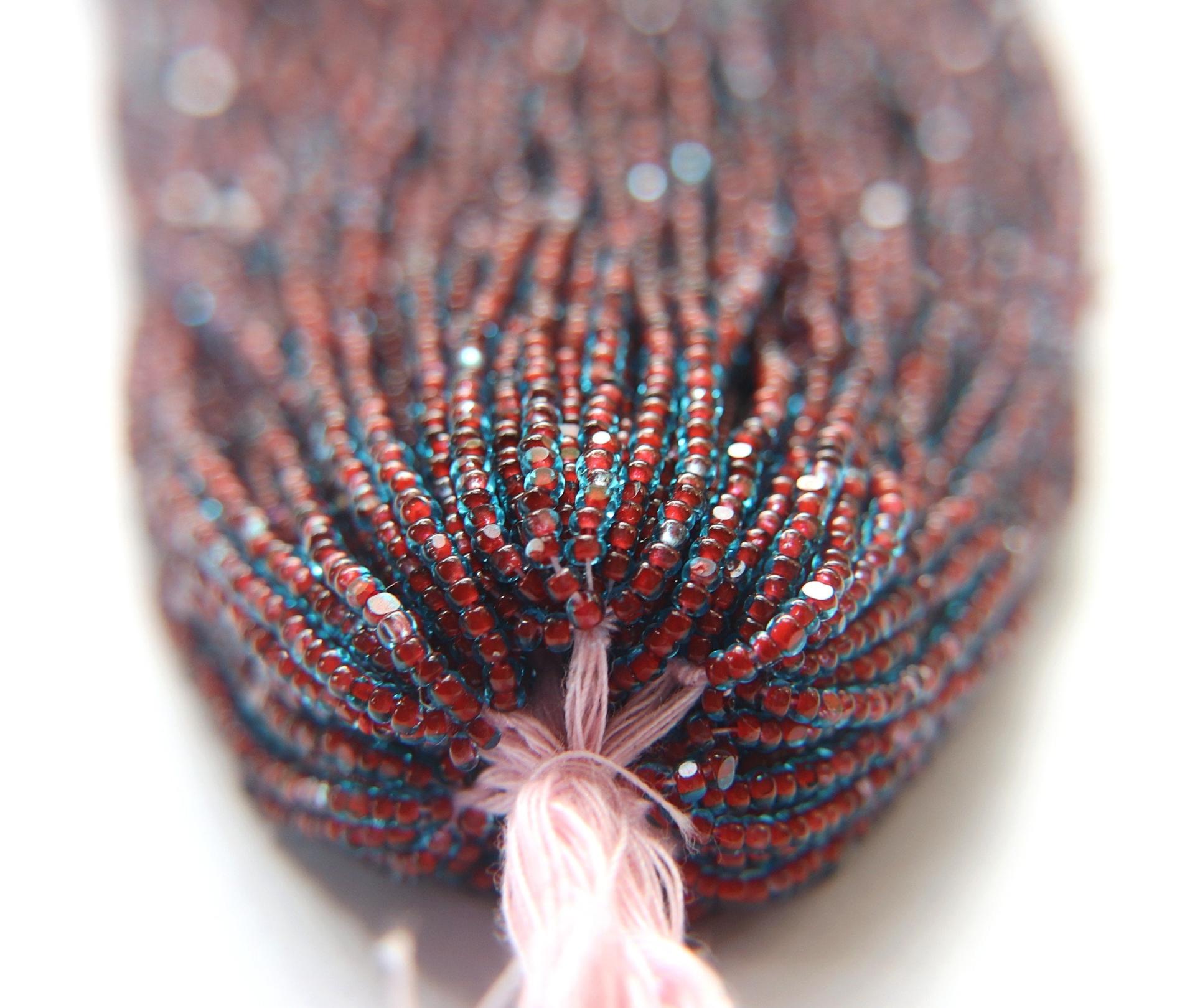 11/0 Hanks Charlotte Cut Beads Aqua Coral Lined 1/5/25/50/100 Hanks 2.0mm jewellery NATIVE rare glass beads, jewelry supply,