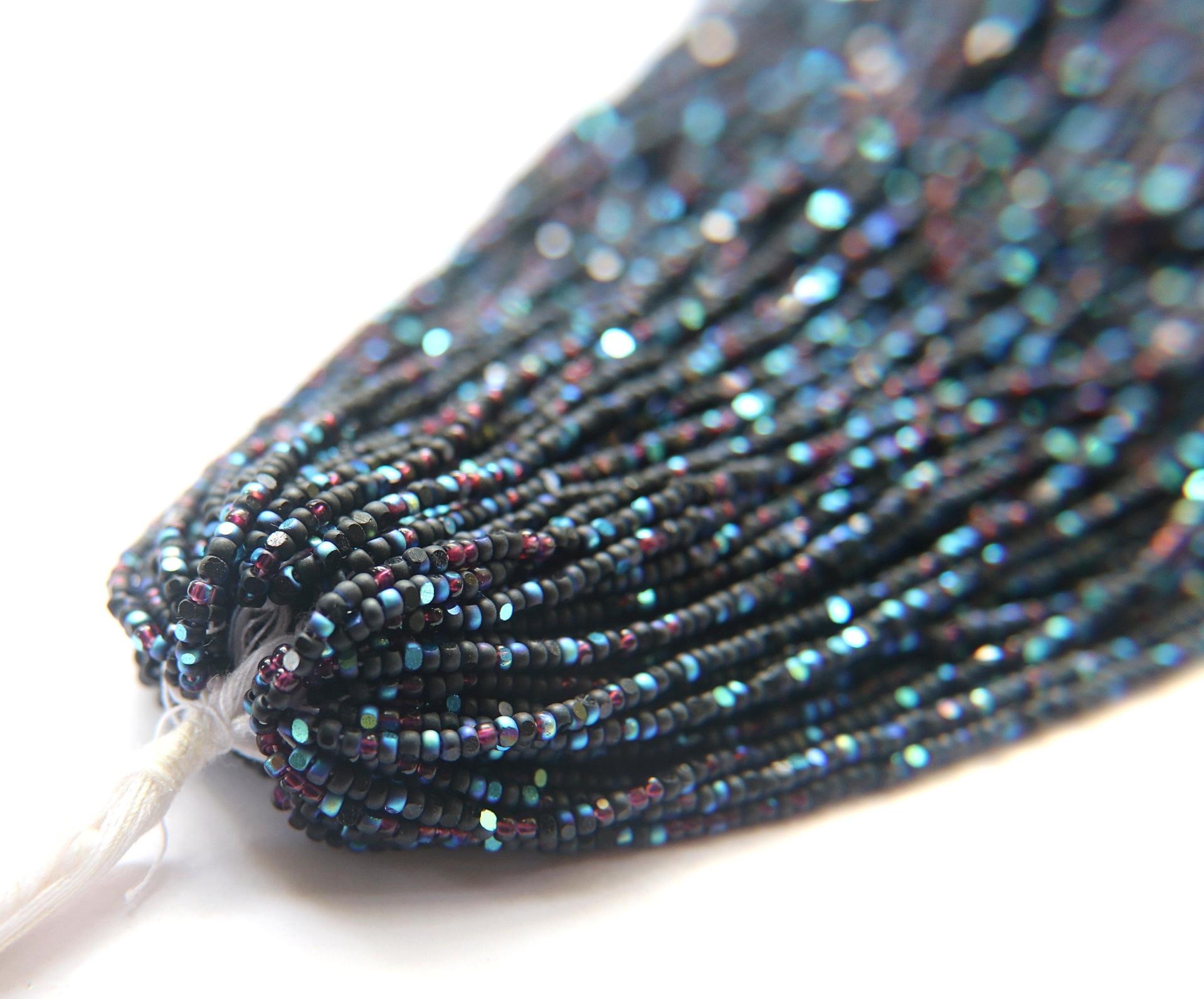 11/0 Hanks Charlotte Cut Beads Patina Matt Black Purple Iridescent 1/5/25/50/100 Hanks PREMIUM SEED BEADS, Native Supplie