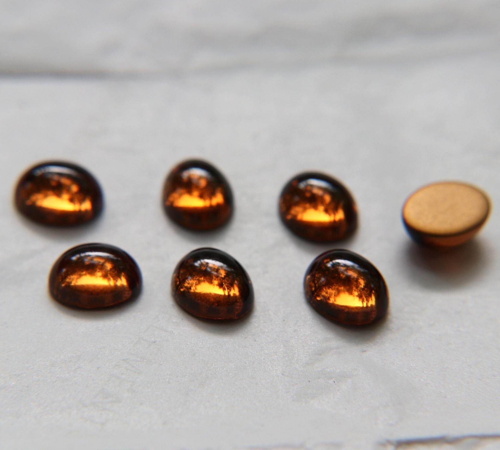 Swarovski 12x10 mm Vintage Smoked Topaz Flat Back Oval foiled Cabochon Cabs in Crystal foiled 12/36/72/144 Pieces