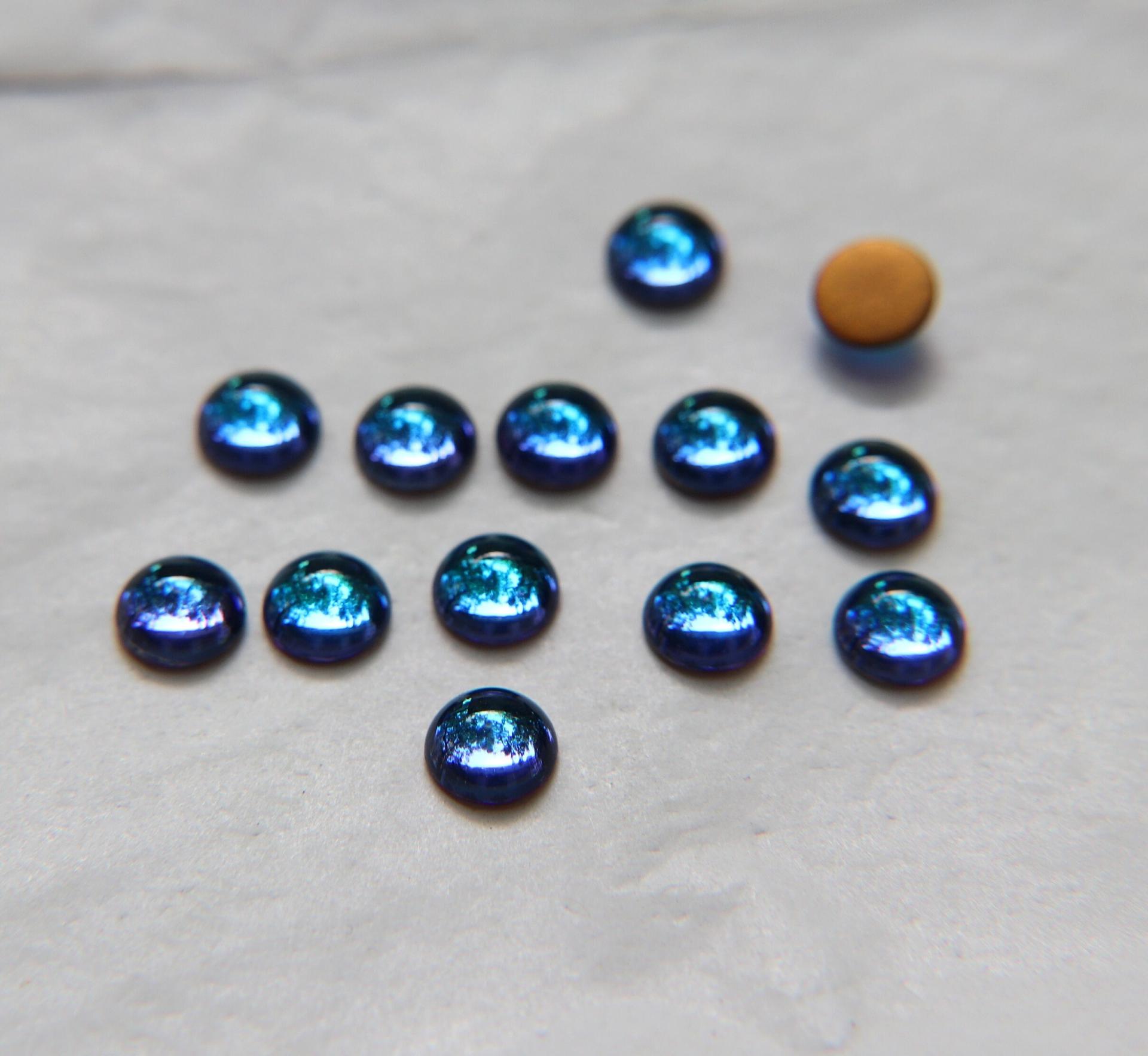 Swarovski 7 mm Vintage in Vitrail Medium Flat Back Oval Cabochon Cabs in Crystal foiled 6/12/36/72/144 Pieces